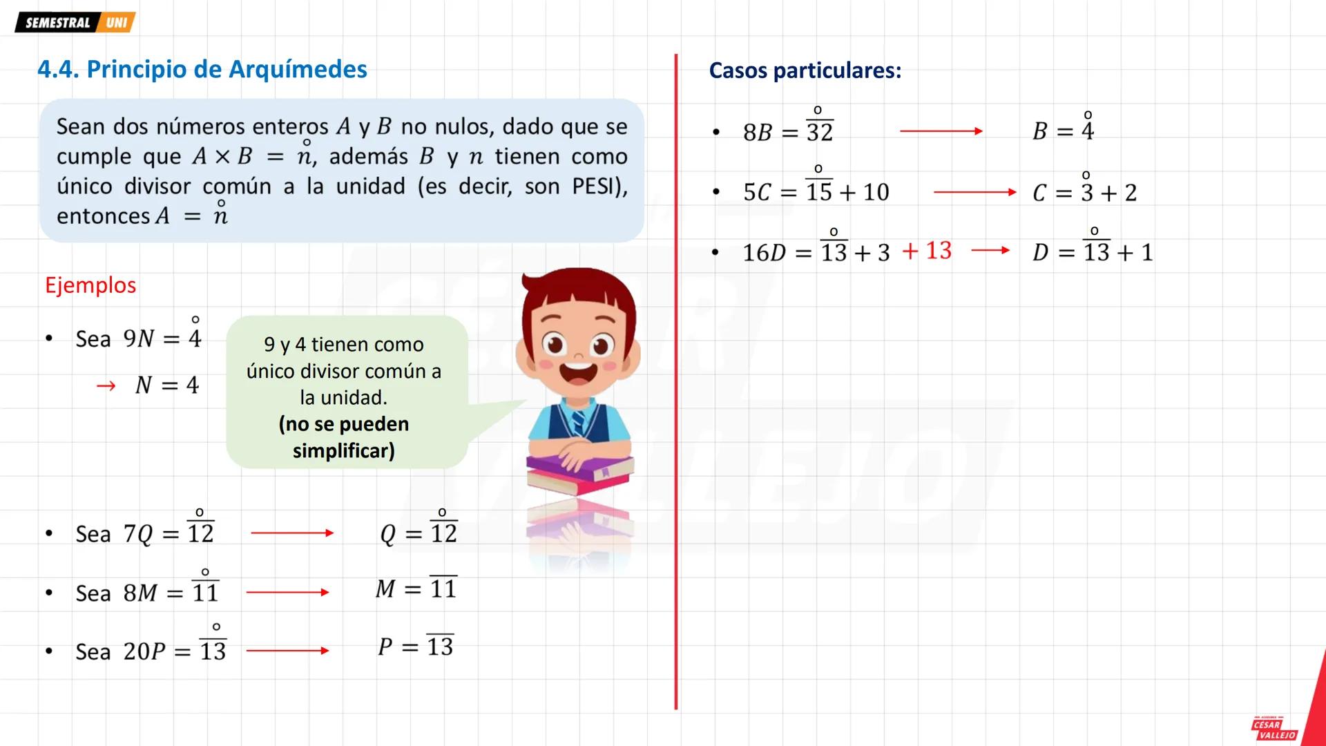 SEMESTRAL UNI
1. DIVISIBILIDAD Y MULTIPLICIDAD
2. NOTACIÓN DE LOS MÚLTIPLOS
DE UN NÚMERO
Ejemplo
357
∈ Z+
Ejemplo
35 es divisible por 7
∈ Z+