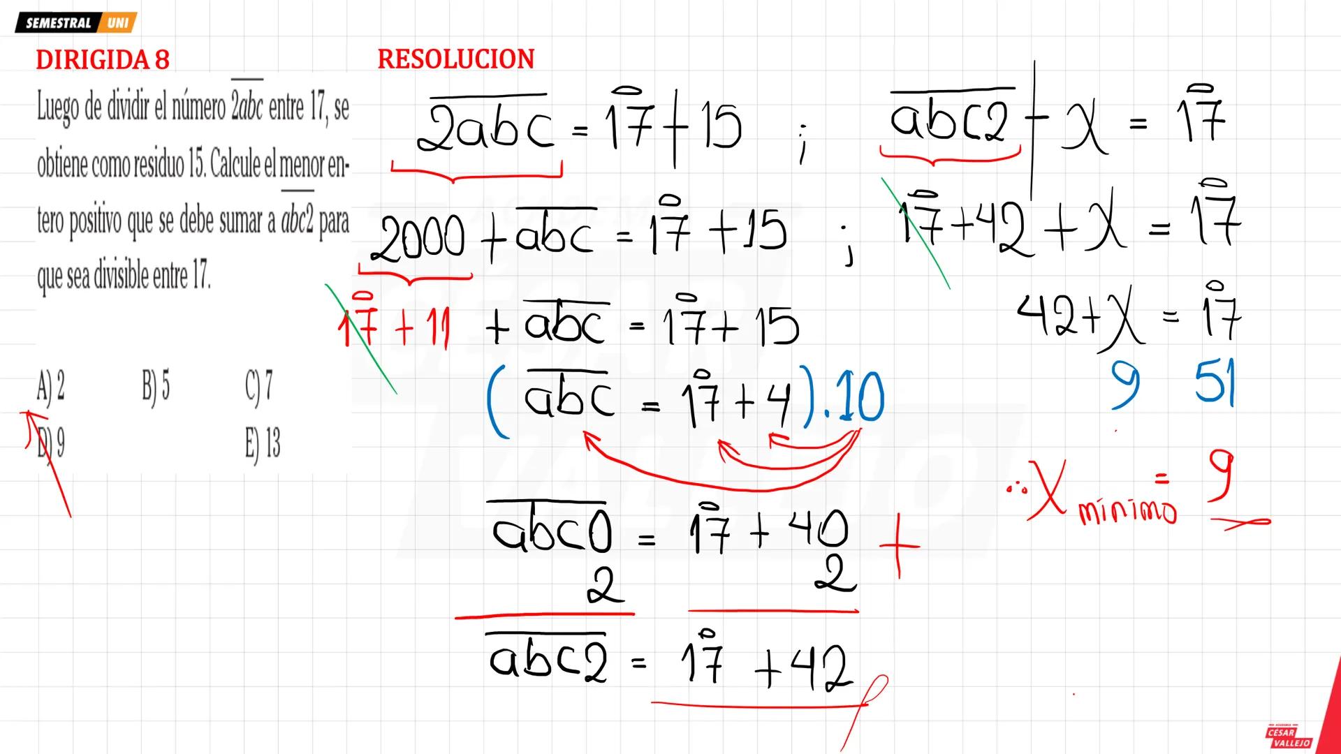 SEMESTRAL UNI
1. DIVISIBILIDAD Y MULTIPLICIDAD
2. NOTACIÓN DE LOS MÚLTIPLOS
DE UN NÚMERO
Ejemplo
357
∈ Z+
Ejemplo
35 es divisible por 7
∈ Z+