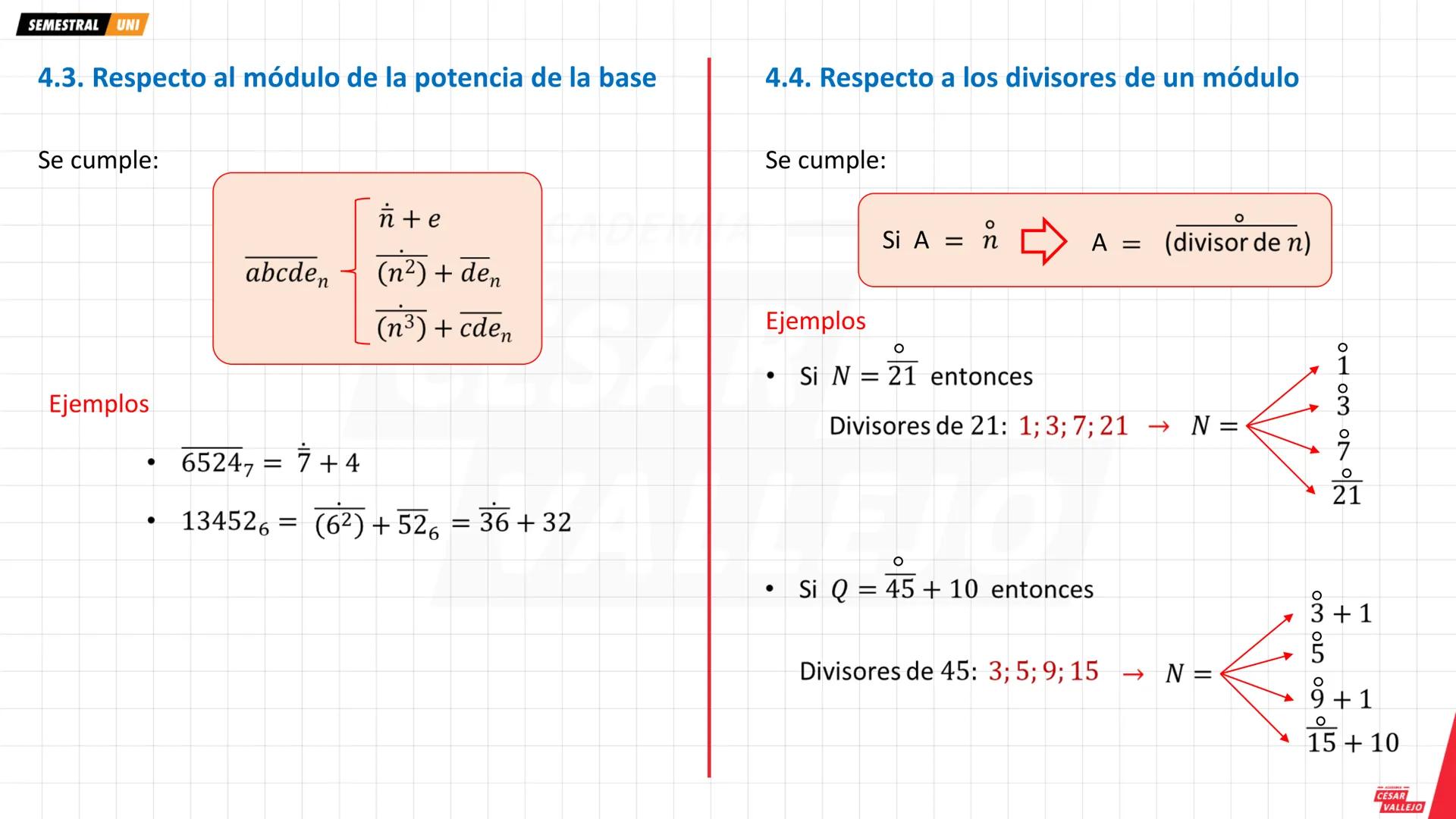SEMESTRAL UNI
1. DIVISIBILIDAD Y MULTIPLICIDAD
2. NOTACIÓN DE LOS MÚLTIPLOS
DE UN NÚMERO
Ejemplo
357
∈ Z+
Ejemplo
35 es divisible por 7
∈ Z+