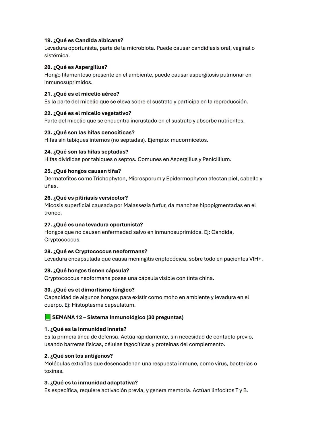 SEMANA 8-9 - Parásitos y Protozoarios (20 preguntas)
1. ¿Qué es un parásito?
Es un organismo que vive a expensas de otro (huésped), del cual