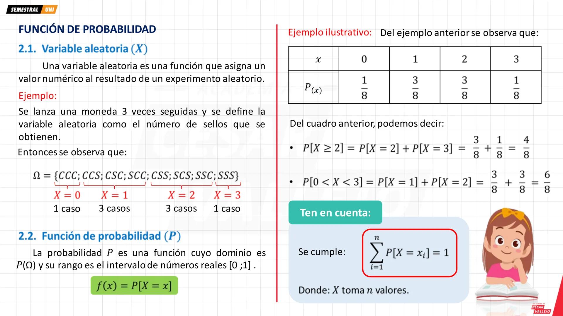SEMESTRAL UNI
1. NOCIONES PREVIAS
Ten en cuenta...
En este tema la palabra experimento
se emplea para designar toda acción o
hecho que propo