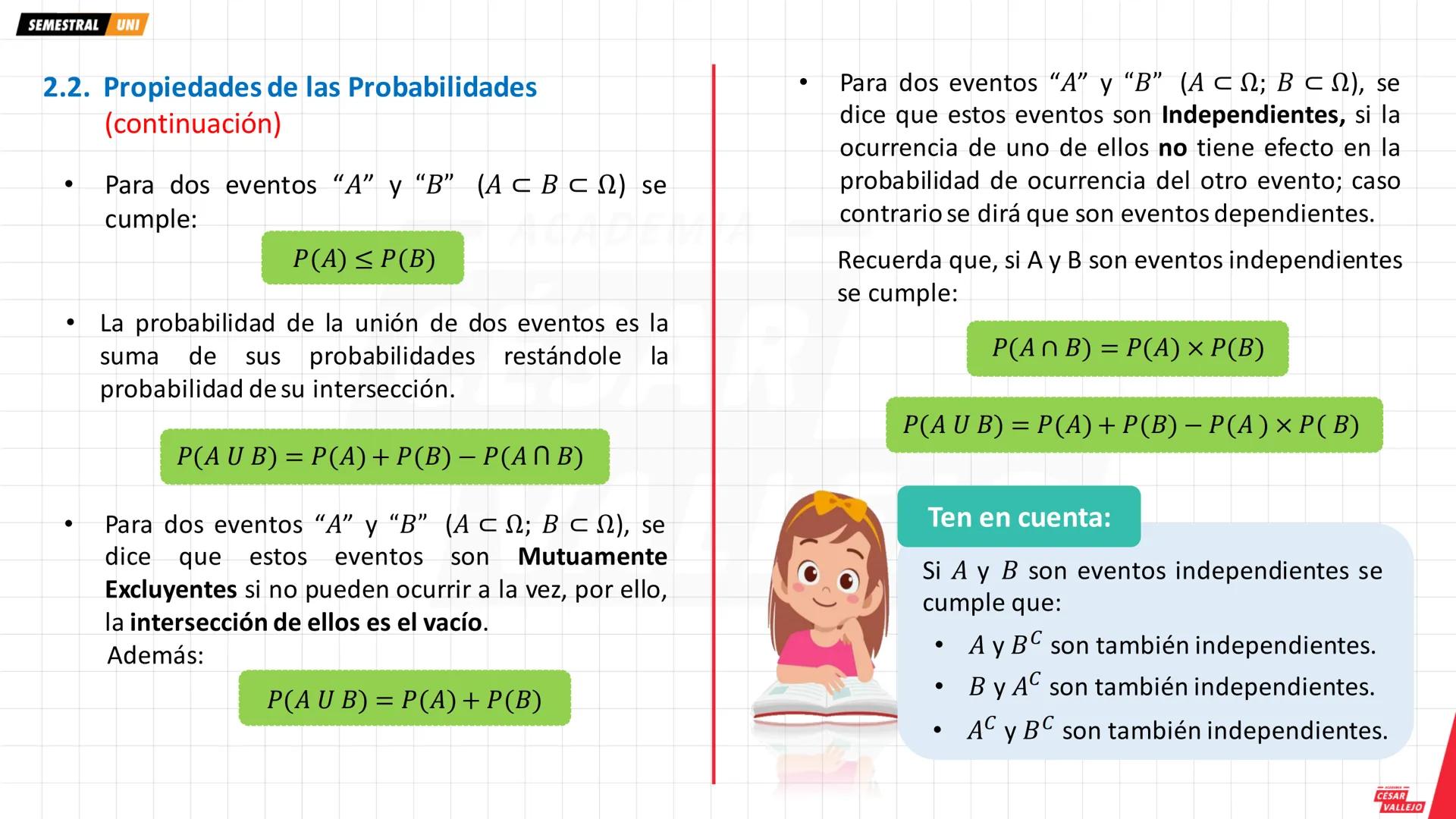 SEMESTRAL UNI
1. NOCIONES PREVIAS
Ten en cuenta...
En este tema la palabra experimento
se emplea para designar toda acción o
hecho que propo