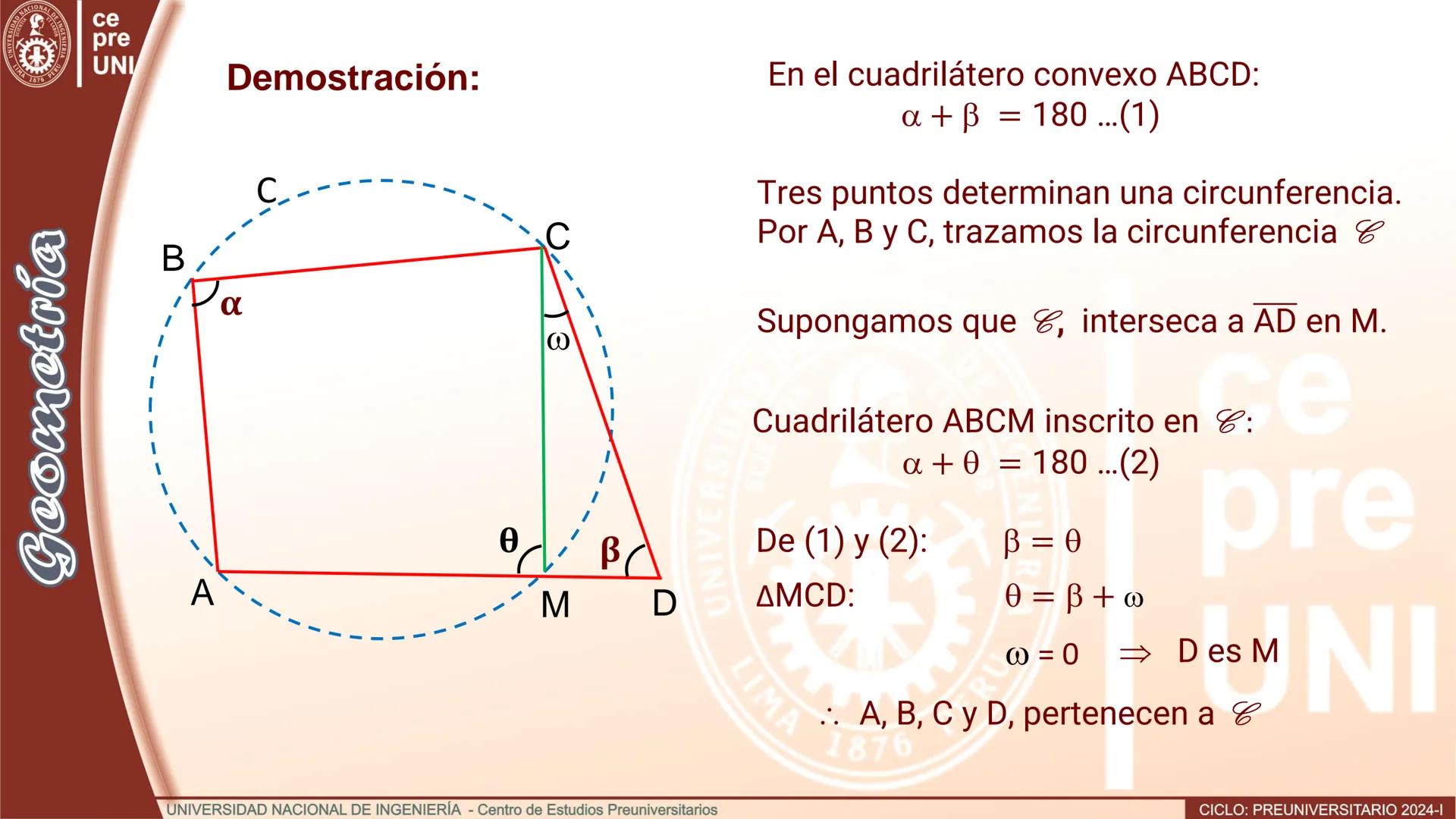 --- OCR Start ---
ERSID
UNIVERS
NACIONAL
ALDEIN
IMA 1876 PER
ce
pre
UNI
ÁNGULO CENTRAL
Definición.- Se denomina ángulo
central al ángulo cuy