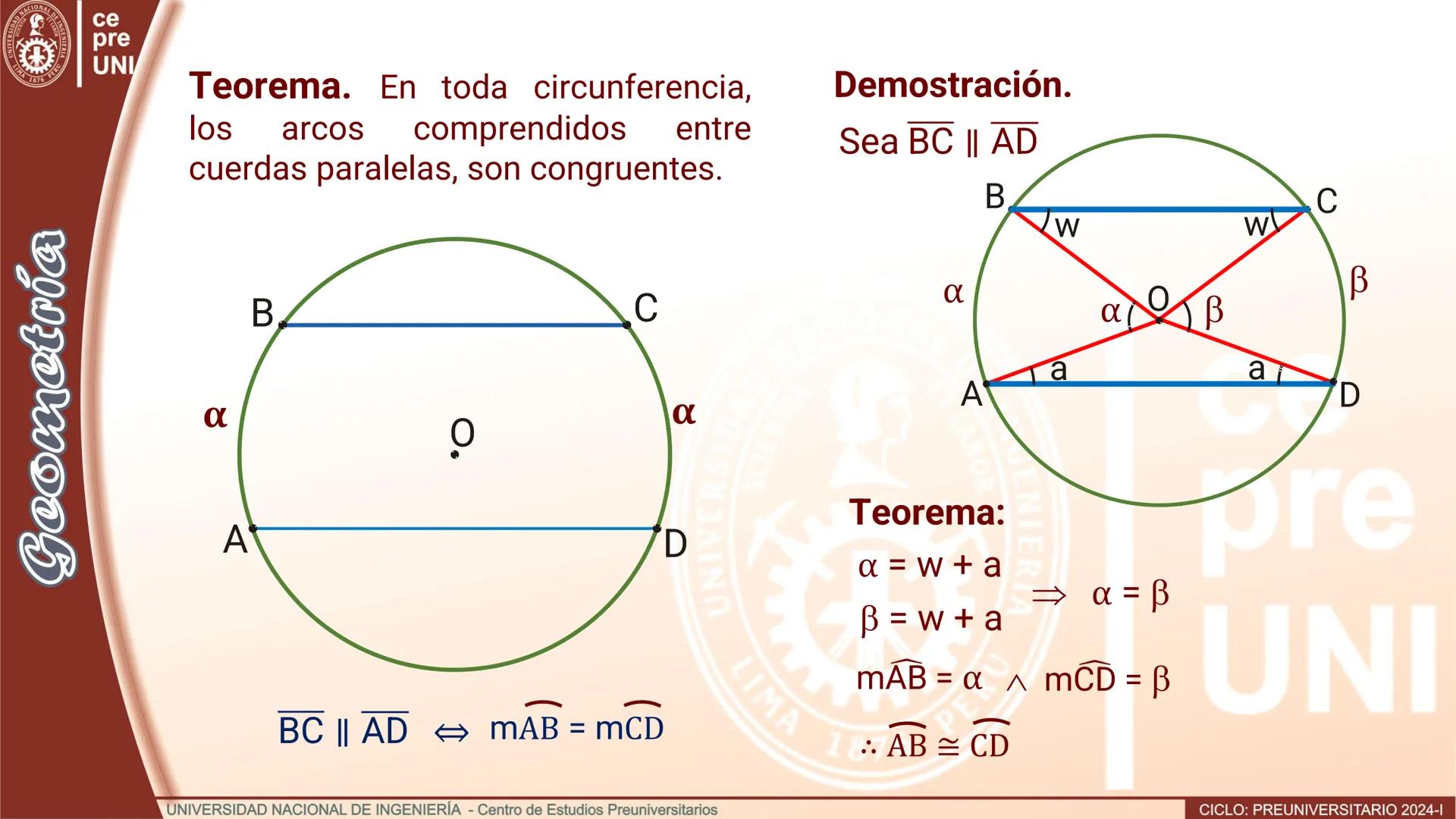 --- OCR Start ---
ERSID
UNIVERS
NACIONAL
ALDEIN
IMA 1876 PER
ce
pre
UNI
ÁNGULO CENTRAL
Definición.- Se denomina ángulo
central al ángulo cuy
