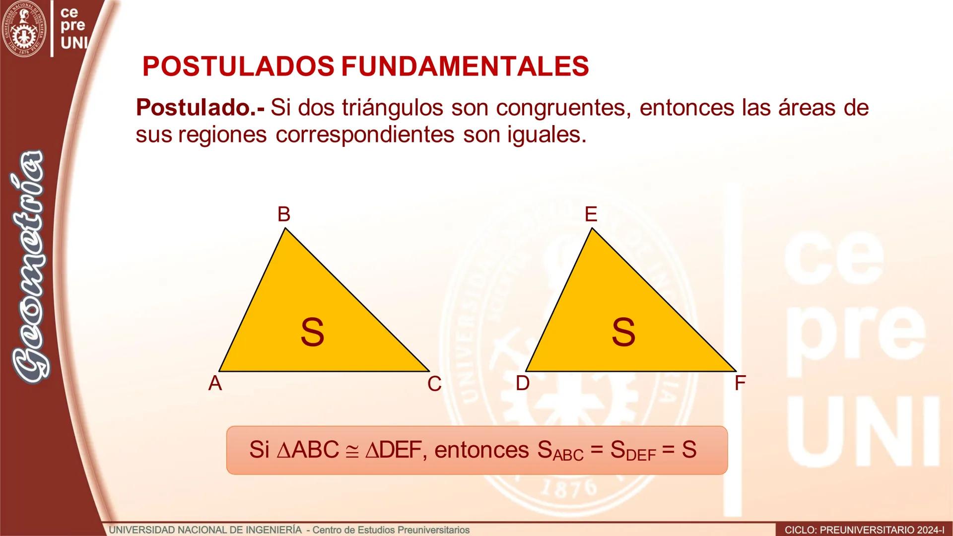 Geometría
REGIÓN POLIGONAL
Definición.- Se denomina región poligonal a la unión de un polígono y su
interior.
Región poligonal convexa
R