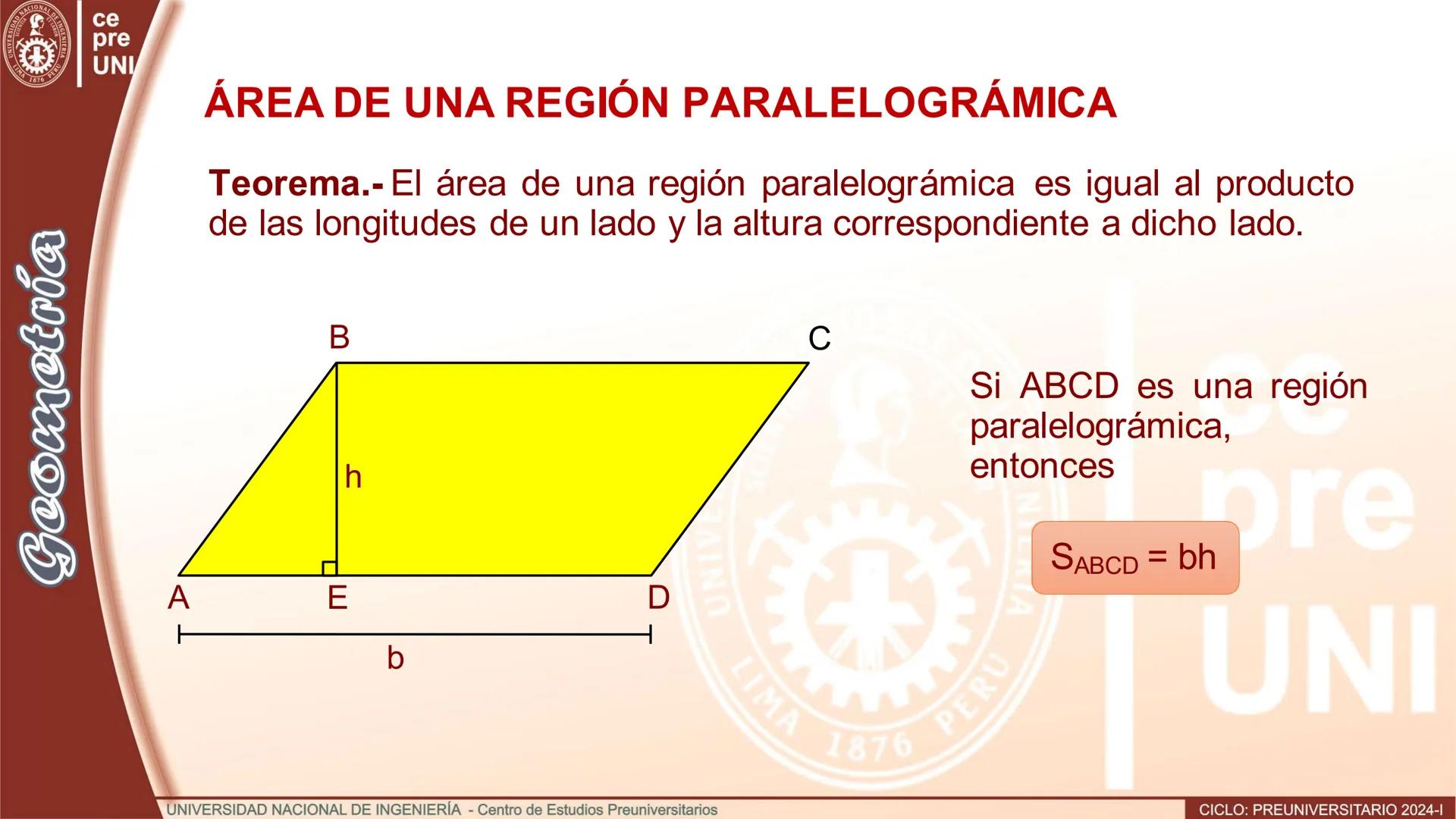 Geometría
REGIÓN POLIGONAL
Definición.- Se denomina región poligonal a la unión de un polígono y su
interior.
Región poligonal convexa
R