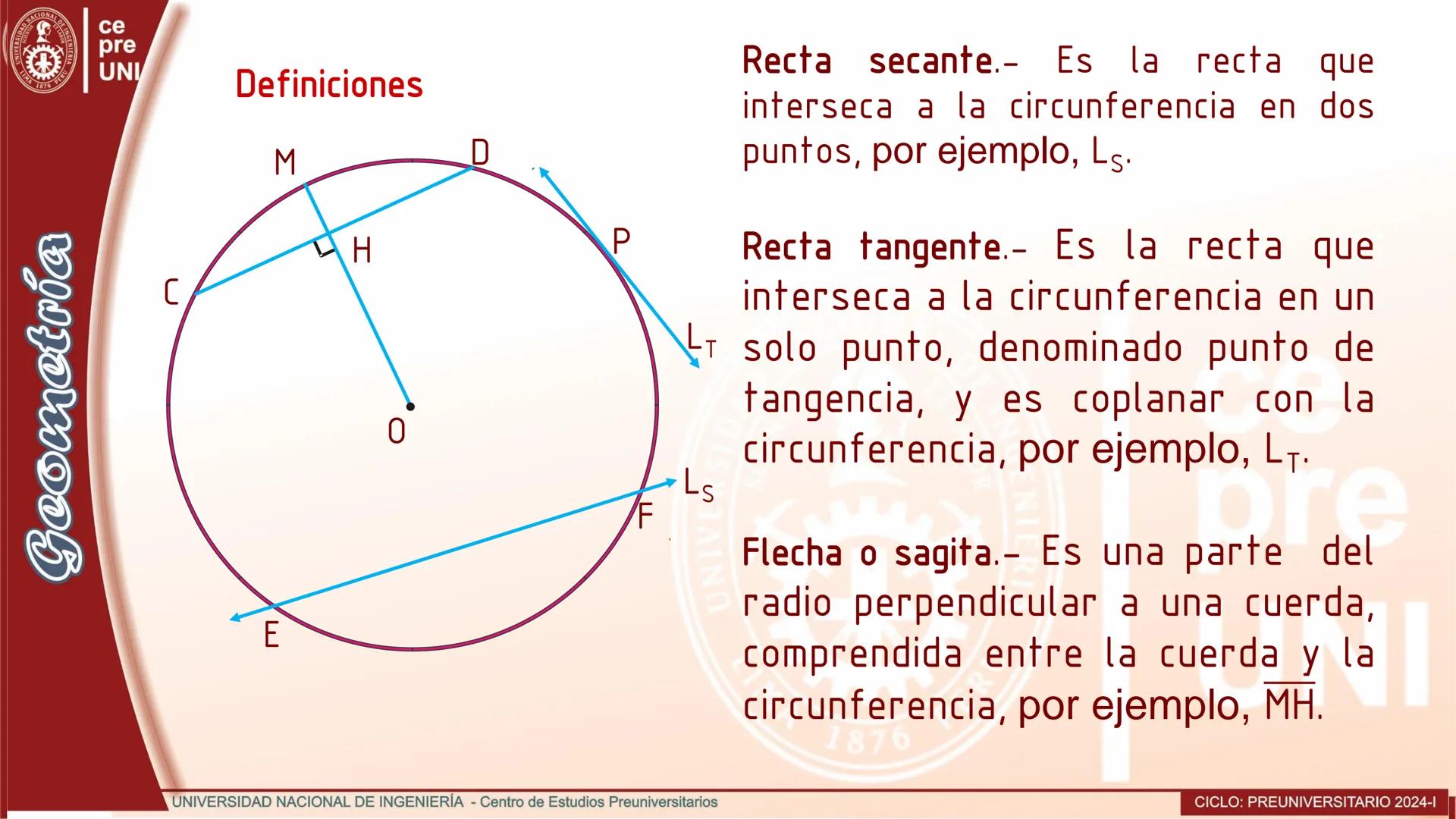 # Definición
Circunferencia
Una circunferencia es el conjunto de todos los puntos de un plano que
equidistan de otro punto fijo de dicho p