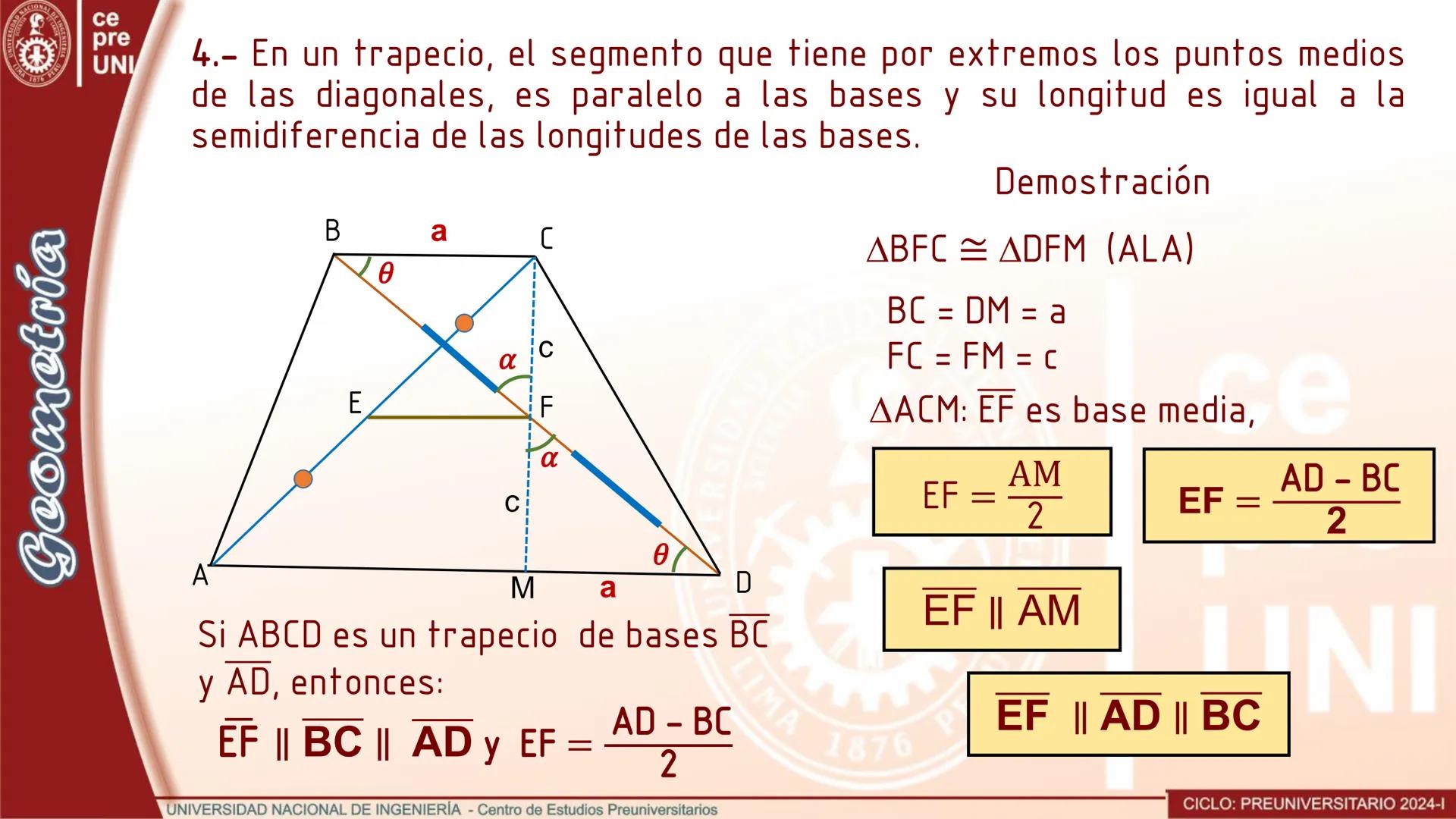 ## TRAPEZOIDE
Es el cuadrilátero convexo que no tiene lados paralelos.
```
A
B
C
D
```
Si los lados opuestos no son
paralelos, entonces