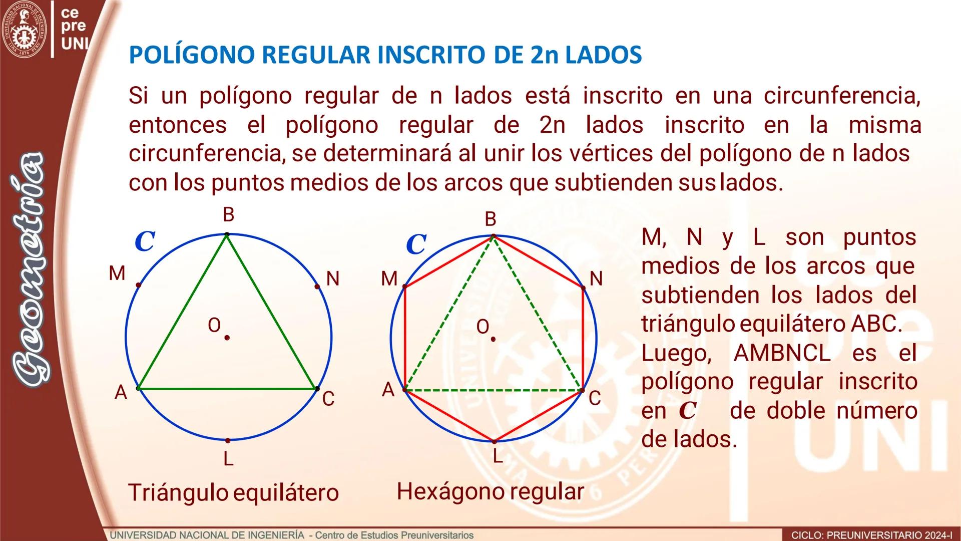 # POLÍGONO REGULAR
Definición. Es el polígono convexo, equilátero y equiángulo.
B
α
C
m
α
m
m
α
A
E
Pentágono regular ABCDE
B
n
C
n
Aβ
