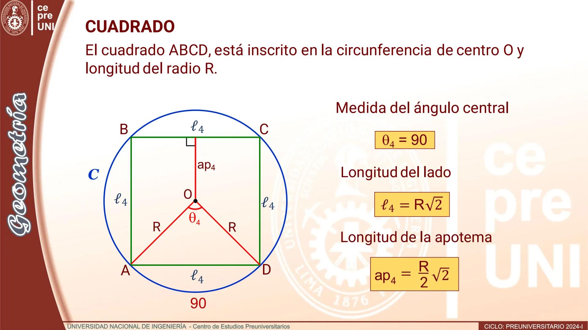 # POLÍGONO REGULAR
Definición. Es el polígono convexo, equilátero y equiángulo.
B
α
C
m
α
m
m
α
A
E
Pentágono regular ABCDE
B
n
C
n
Aβ