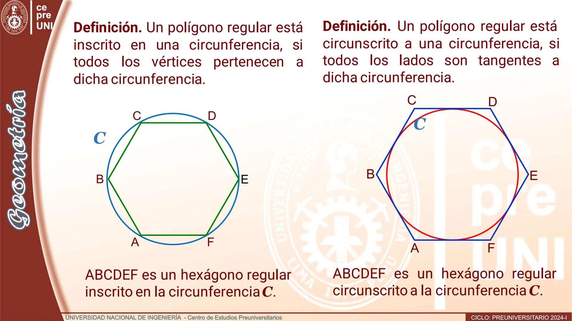 # POLÍGONO REGULAR
Definición. Es el polígono convexo, equilátero y equiángulo.
B
α
C
m
α
m
m
α
A
E
Pentágono regular ABCDE
B
n
C
n
Aβ