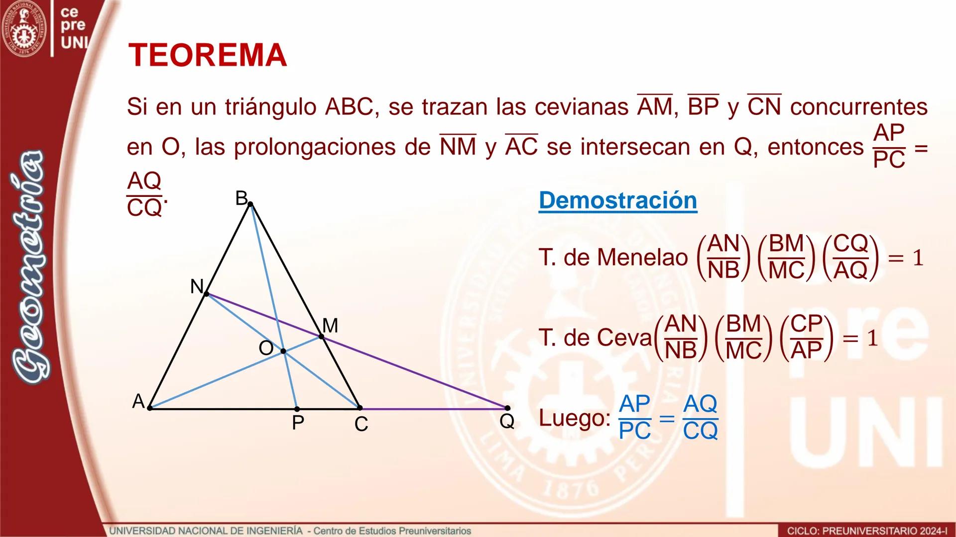 ## RECTAS EQUIPARALELAS
Las rectas paralelas $L_1$, $L_2$ y $L_3$ son equiparalelas, si intersecan
a otra recta L en los puntos A, B y C re