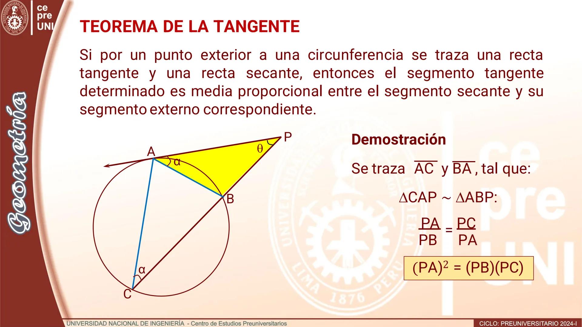 # TEOREMA DE LAS CUERDAS
Si en una circunferencia se trazan dos cuerdas secantes entonces los productos de las longitudes de los segmentos