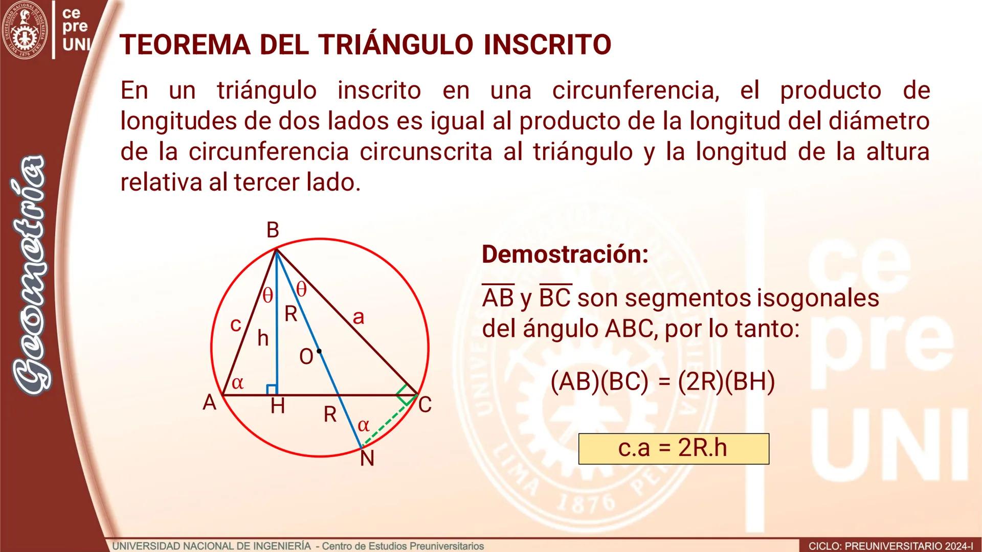 # TEOREMA DE LAS CUERDAS
Si en una circunferencia se trazan dos cuerdas secantes entonces los productos de las longitudes de los segmentos
