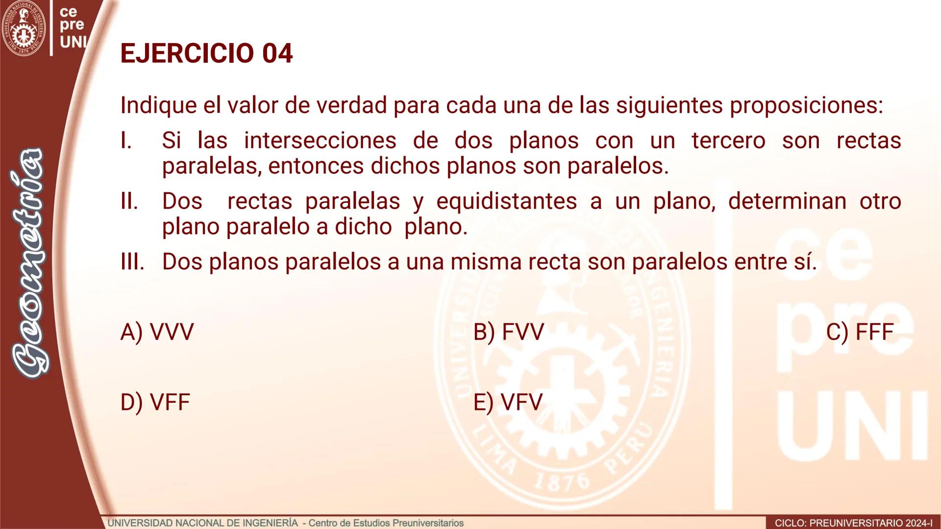 NACIONAL DE
UNIVERSIDAD
SCIENTIA ACION ET LABOR
LIMA
INGENIERIA
1876 PERU
ce
pre
UNI
TEORIA
Geometría
ELEMENTOS DE
GEOMETRÍA DEL ESPACIO
UNI