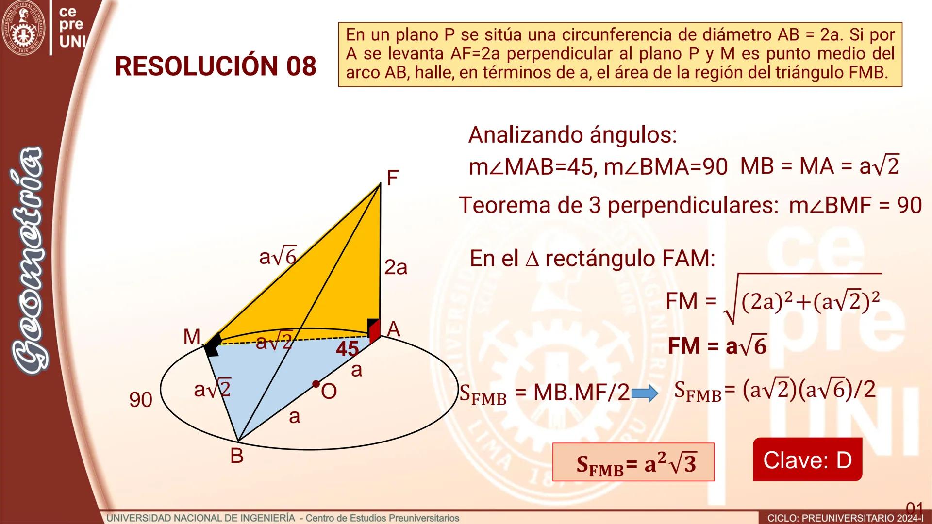 NACIONAL DE
UNIVERSIDAD
SCIENTIA ACION ET LABOR
LIMA
INGENIERIA
1876 PERU
ce
pre
UNI
TEORIA
Geometría
ELEMENTOS DE
GEOMETRÍA DEL ESPACIO
UNI