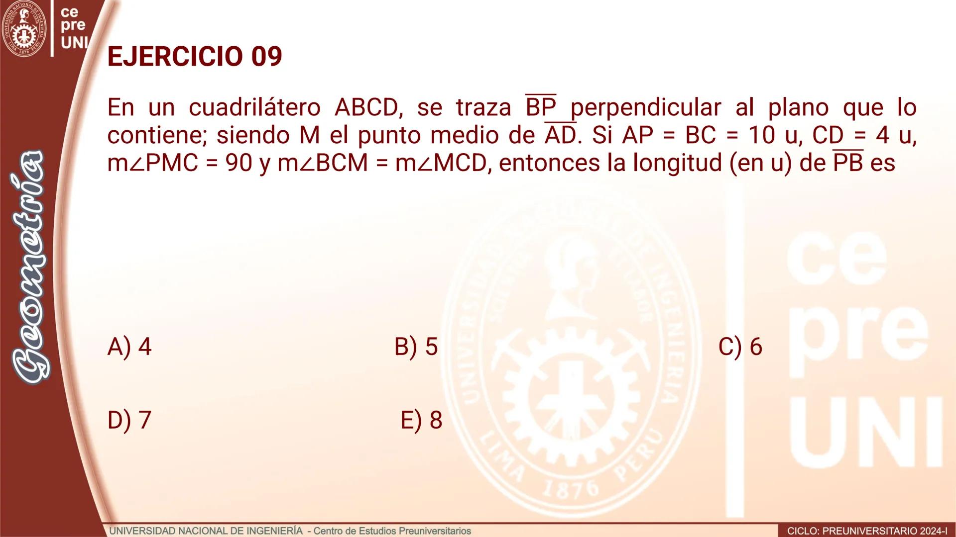 NACIONAL DE
UNIVERSIDAD
SCIENTIA ACION ET LABOR
LIMA
INGENIERIA
1876 PERU
ce
pre
UNI
TEORIA
Geometría
ELEMENTOS DE
GEOMETRÍA DEL ESPACIO
UNI