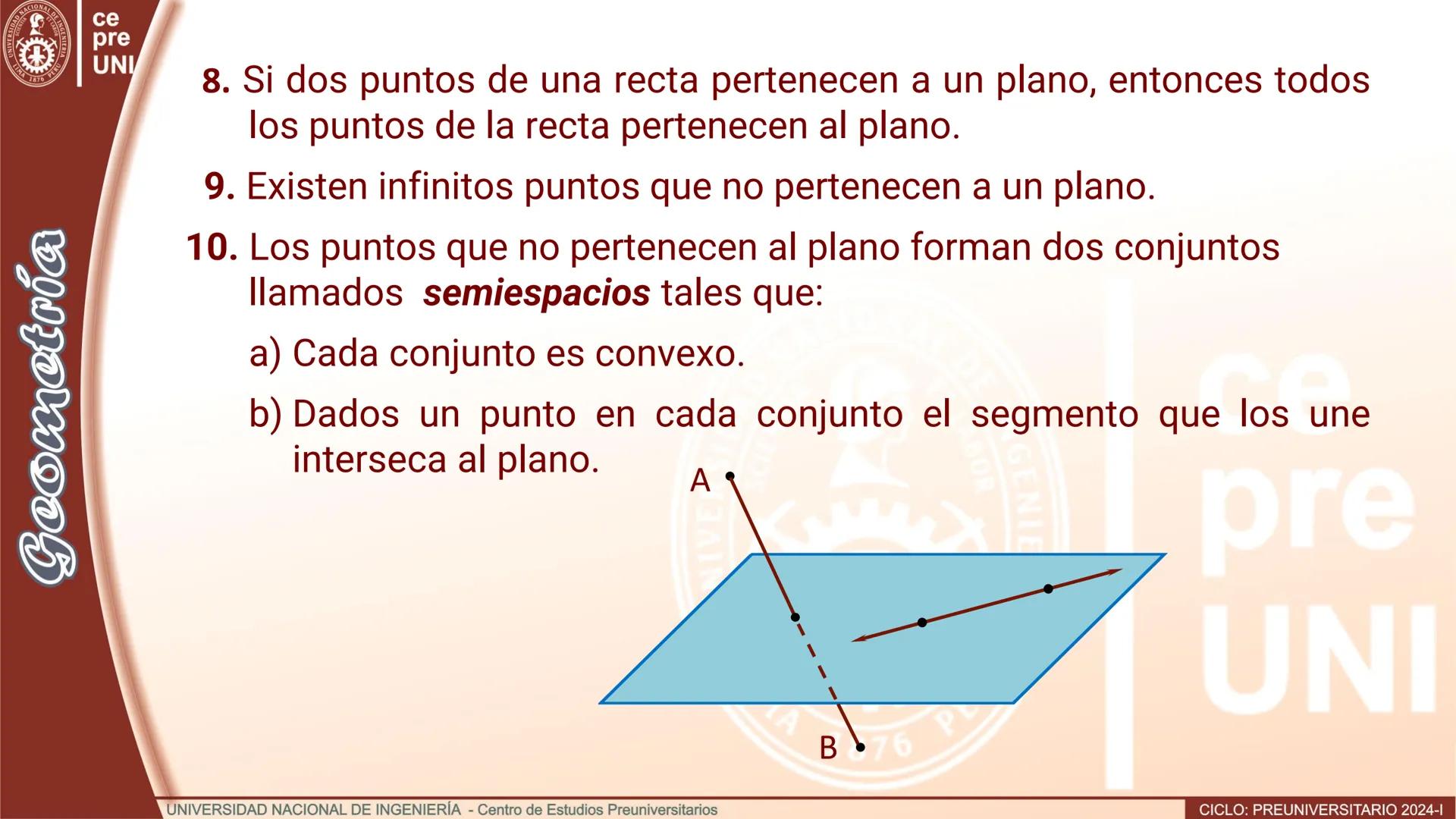 NACIONAL DE
UNIVERSIDAD
SCIENTIA ACION ET LABOR
LIMA
INGENIERIA
1876 PERU
ce
pre
UNI
TEORIA
Geometría
ELEMENTOS DE
GEOMETRÍA DEL ESPACIO
UNI