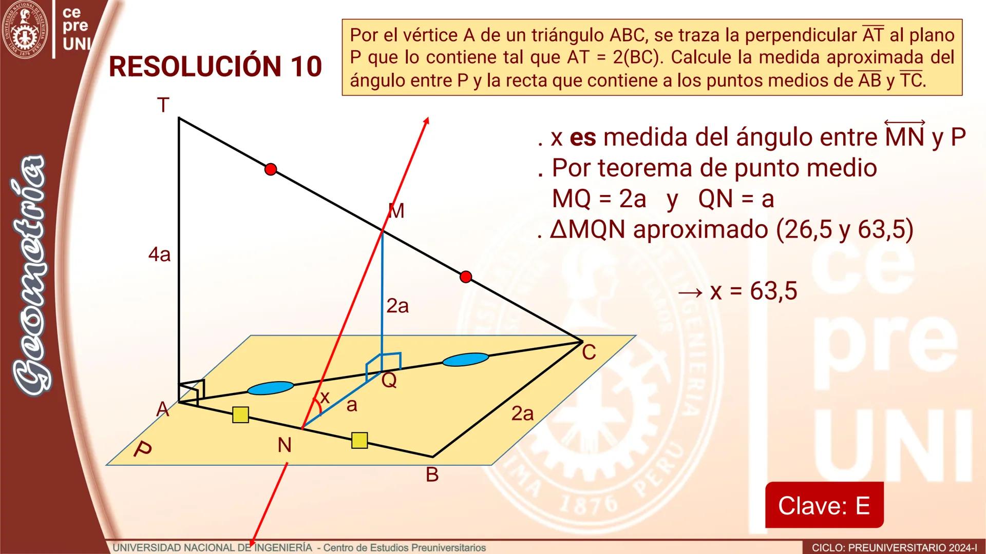 NACIONAL DE
UNIVERSIDAD
SCIENTIA ACION ET LABOR
LIMA
INGENIERIA
1876 PERU
ce
pre
UNI
TEORIA
Geometría
ELEMENTOS DE
GEOMETRÍA DEL ESPACIO
UNI