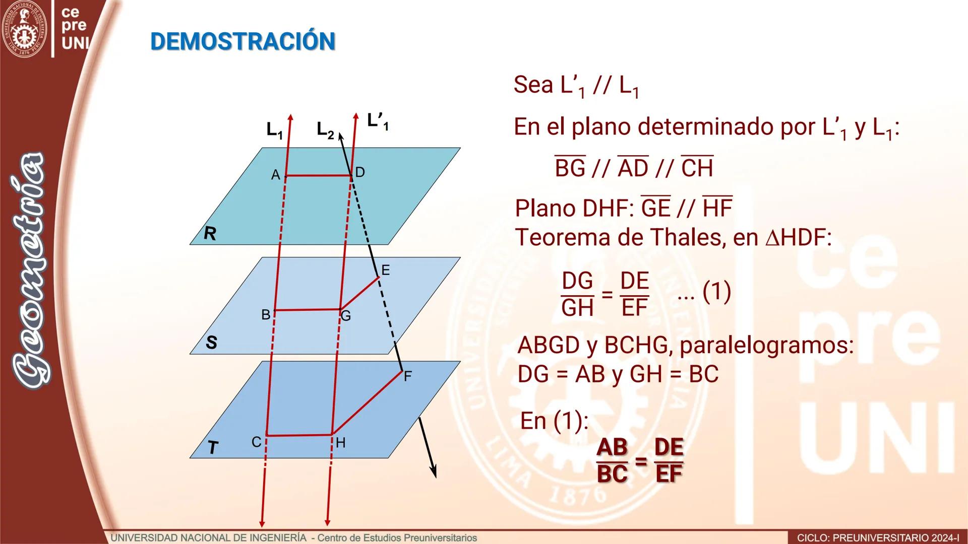 Geo
UNIVERSEORD
LIMA
TIA
ET LABOR
NACIONAL DE INGENIERIA
1876 PERU
ce
pre
UNI
TEORIA
Geometría
DISTANCIA ENTRE RECTAS
CRUZADAS
UNIVERSIDAD N