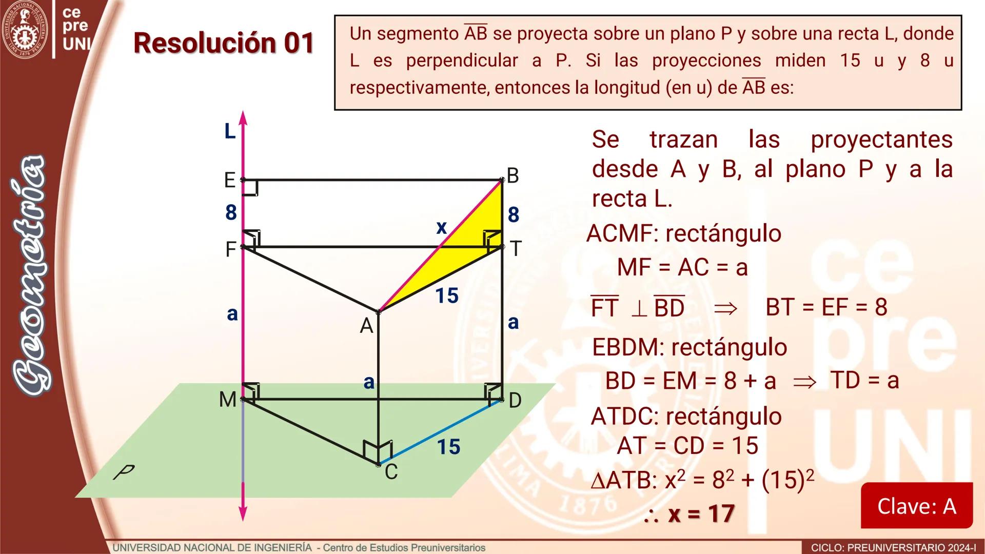Geo
UNIVERSEORD
LIMA
TIA
ET LABOR
NACIONAL DE INGENIERIA
1876 PERU
ce
pre
UNI
TEORIA
Geometría
DISTANCIA ENTRE RECTAS
CRUZADAS
UNIVERSIDAD N