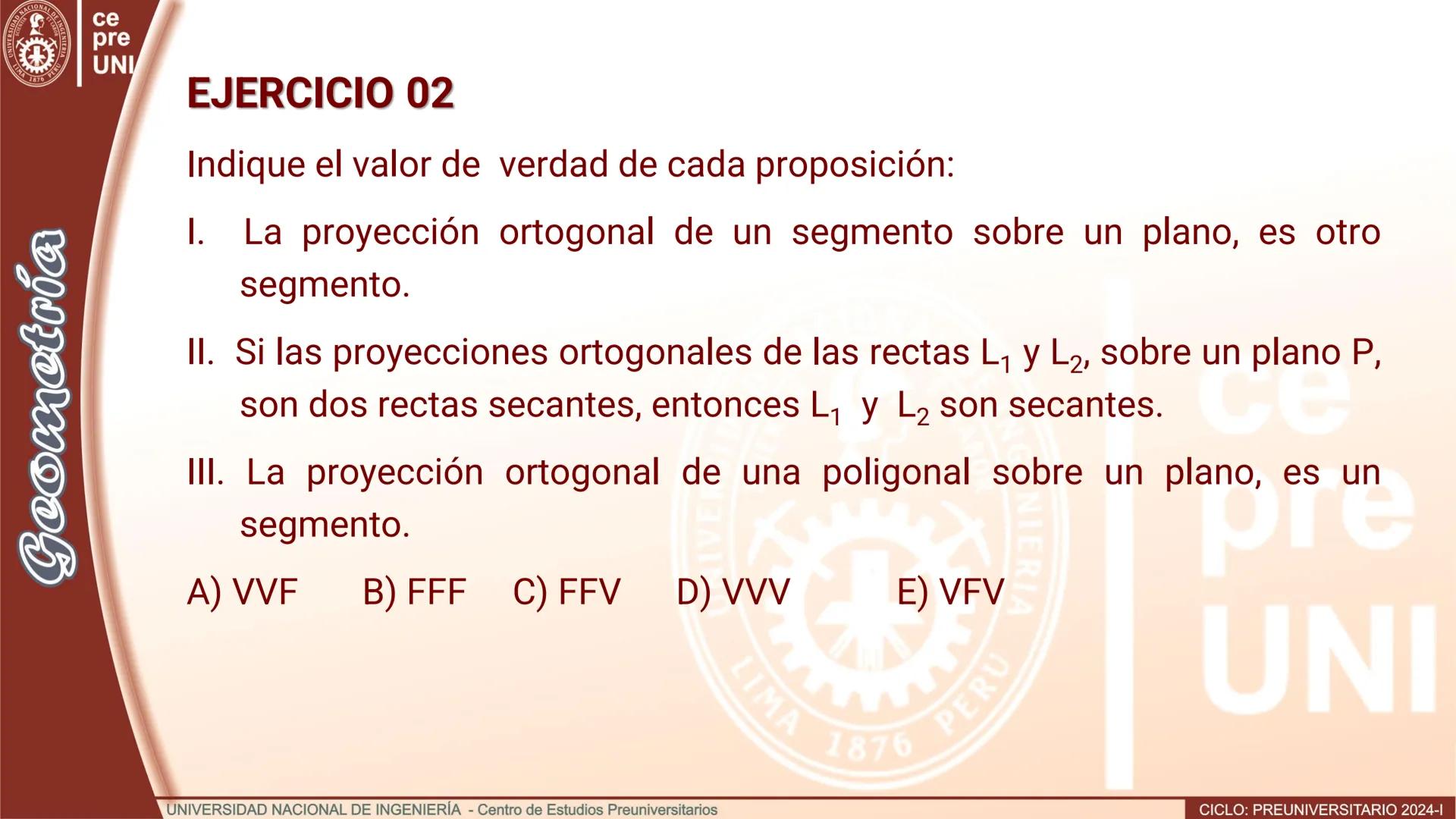 Geo
UNIVERSEORD
LIMA
TIA
ET LABOR
NACIONAL DE INGENIERIA
1876 PERU
ce
pre
UNI
TEORIA
Geometría
DISTANCIA ENTRE RECTAS
CRUZADAS
UNIVERSIDAD N