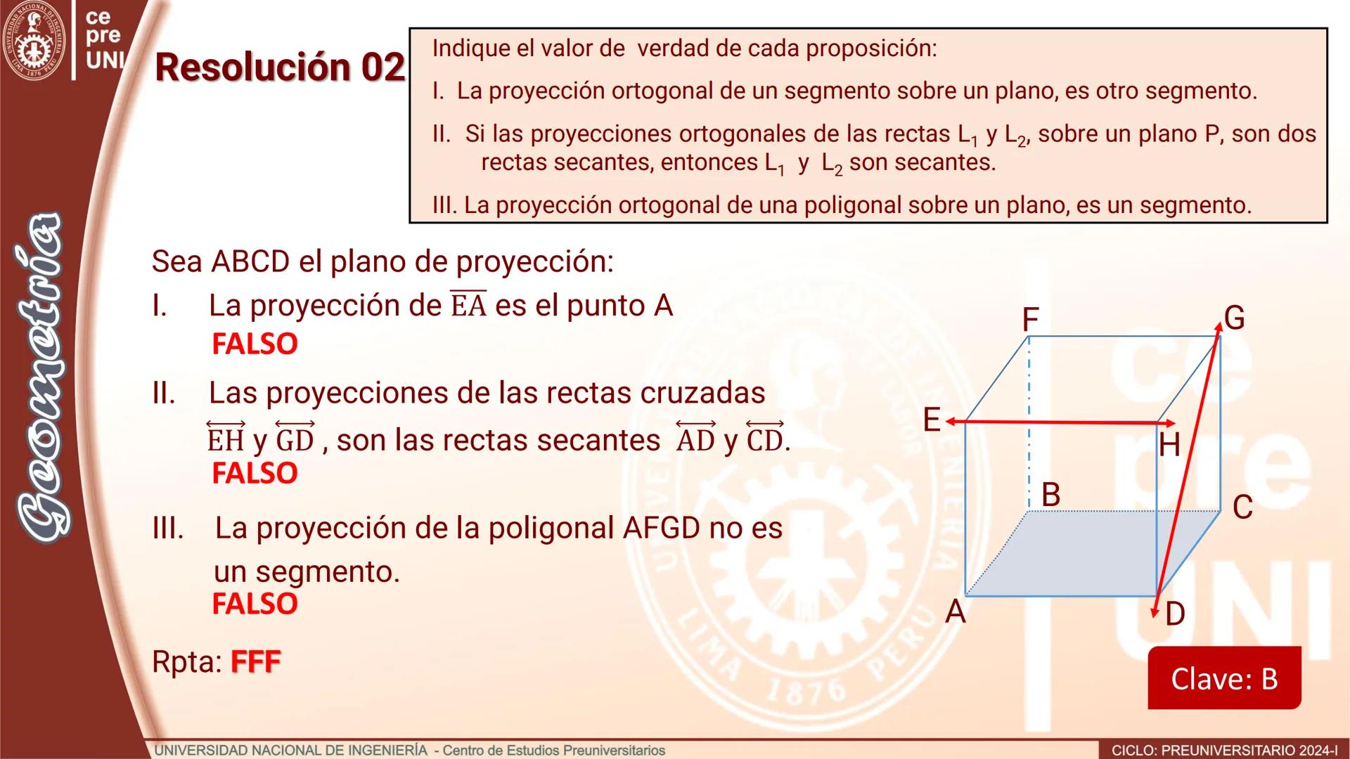 Geo
UNIVERSEORD
LIMA
TIA
ET LABOR
NACIONAL DE INGENIERIA
1876 PERU
ce
pre
UNI
TEORIA
Geometría
DISTANCIA ENTRE RECTAS
CRUZADAS
UNIVERSIDAD N