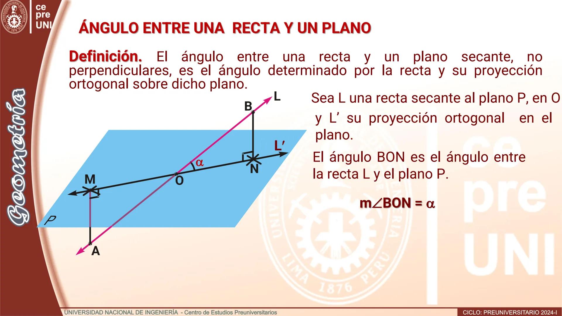 Geo
UNIVERSEORD
LIMA
TIA
ET LABOR
NACIONAL DE INGENIERIA
1876 PERU
ce
pre
UNI
TEORIA
Geometría
DISTANCIA ENTRE RECTAS
CRUZADAS
UNIVERSIDAD N