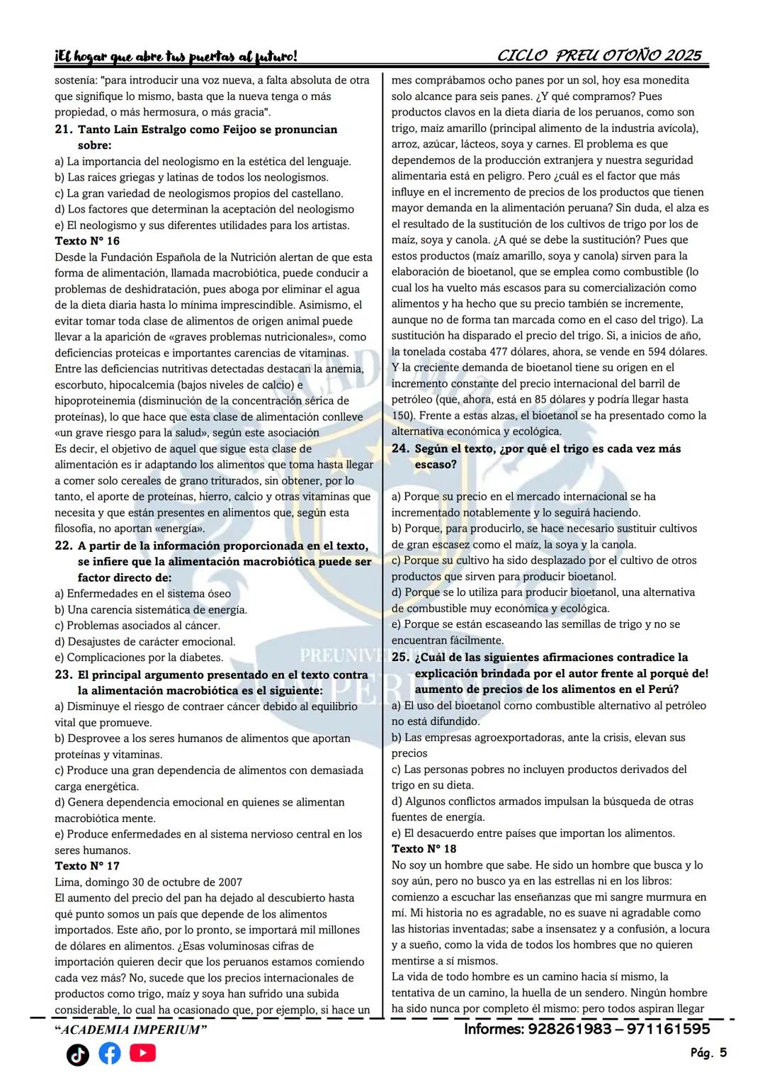 ACADEMIA
IMPERIUM
Docente: Carlos Guzmán
Curso: Biología
IMPERIUM
ACADEMIA PREUNIVERSITARIA
CICLO PREU OTOÑO 2025
Introducción a la Biología