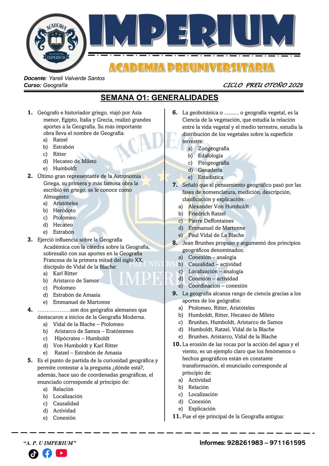 ACADEMIA
IMPERIUM
Docente: Carlos Guzmán
Curso: Biología
IMPERIUM
ACADEMIA PREUNIVERSITARIA
CICLO PREU OTOÑO 2025
Introducción a la Biología