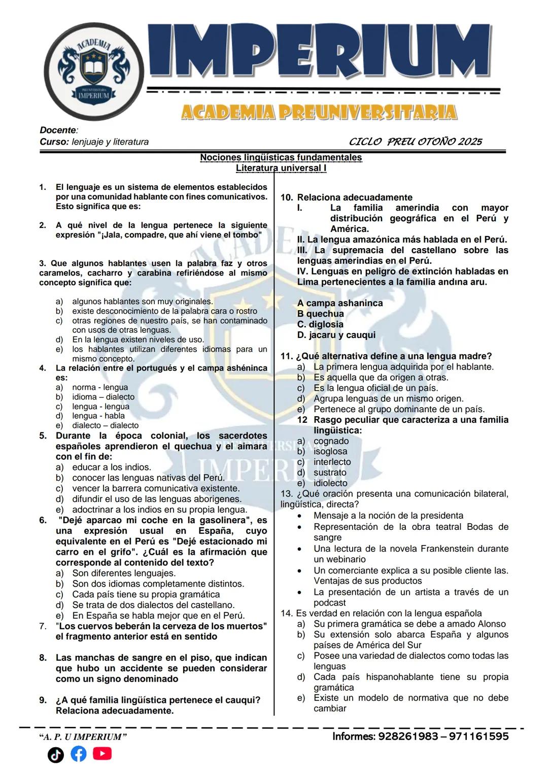 ACADEMIA
IMPERIUM
Docente: Carlos Guzmán
Curso: Biología
IMPERIUM
ACADEMIA PREUNIVERSITARIA
CICLO PREU OTOÑO 2025
Introducción a la Biología