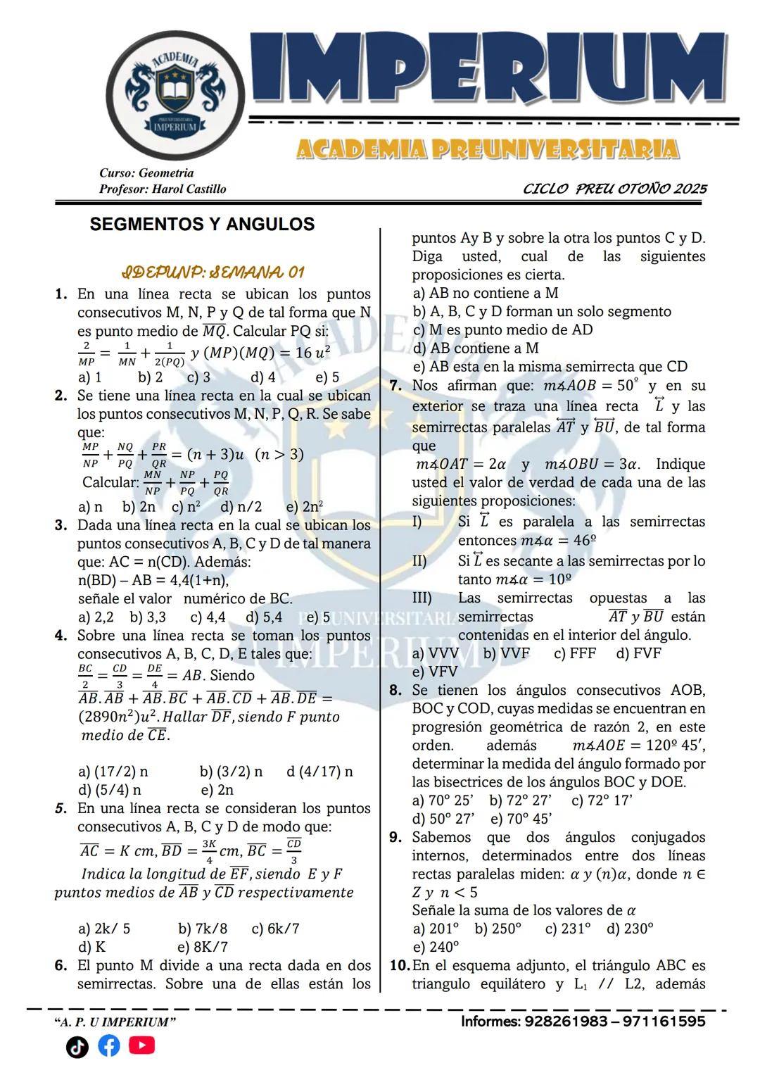 ACADEMIA
IMPERIUM
Docente: Carlos Guzmán
Curso: Biología
IMPERIUM
ACADEMIA PREUNIVERSITARIA
CICLO PREU OTOÑO 2025
Introducción a la Biología