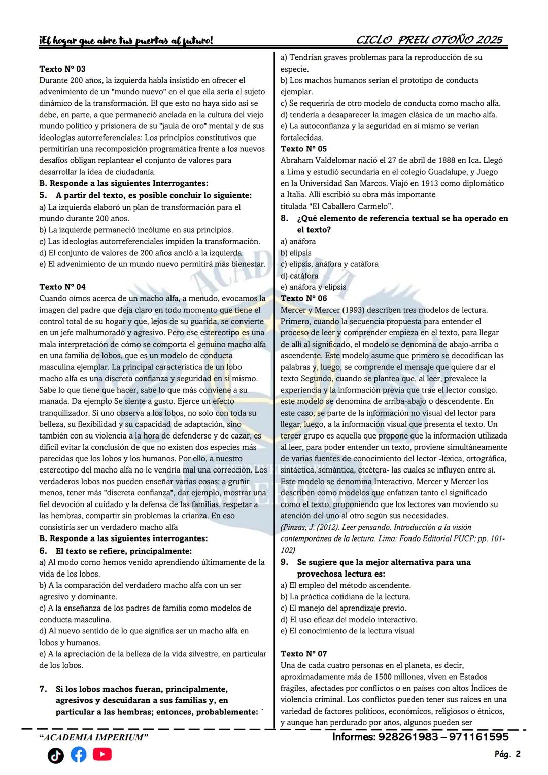 ACADEMIA
IMPERIUM
Docente: Carlos Guzmán
Curso: Biología
IMPERIUM
ACADEMIA PREUNIVERSITARIA
CICLO PREU OTOÑO 2025
Introducción a la Biología