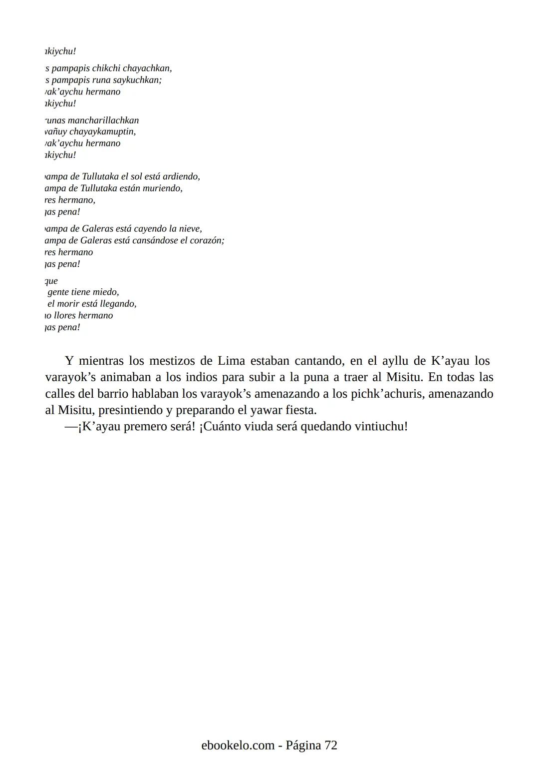 # YAYAR FIESTA
(fiesta de sangre)
José María Arguedas Ante la proximidad de la fiesta nacional del Perú, el 28 de julio, los vecinos
del p