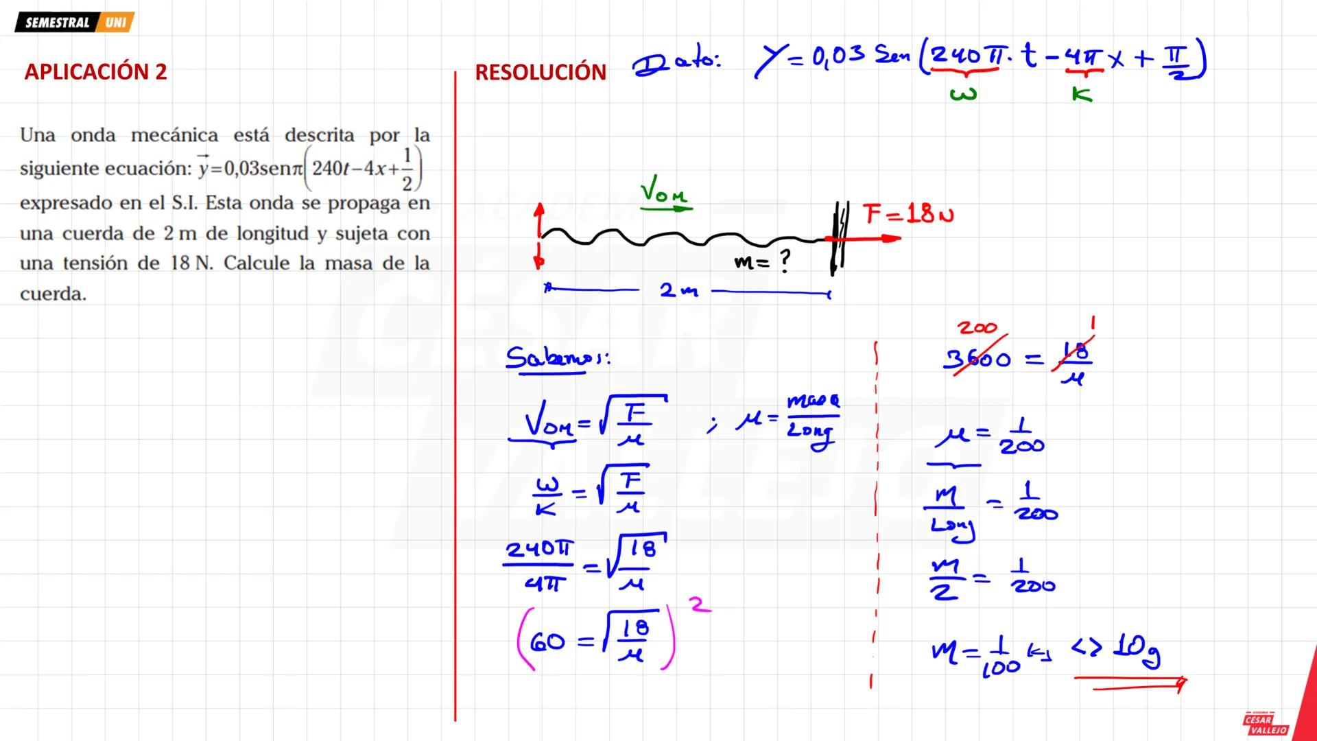 SEMESTRAL UNI
Objetivos:
• Comprender y analizar las
características, propiedades y
fenómenos que experimenta
una ONDA MECANICA
• Conocer lo