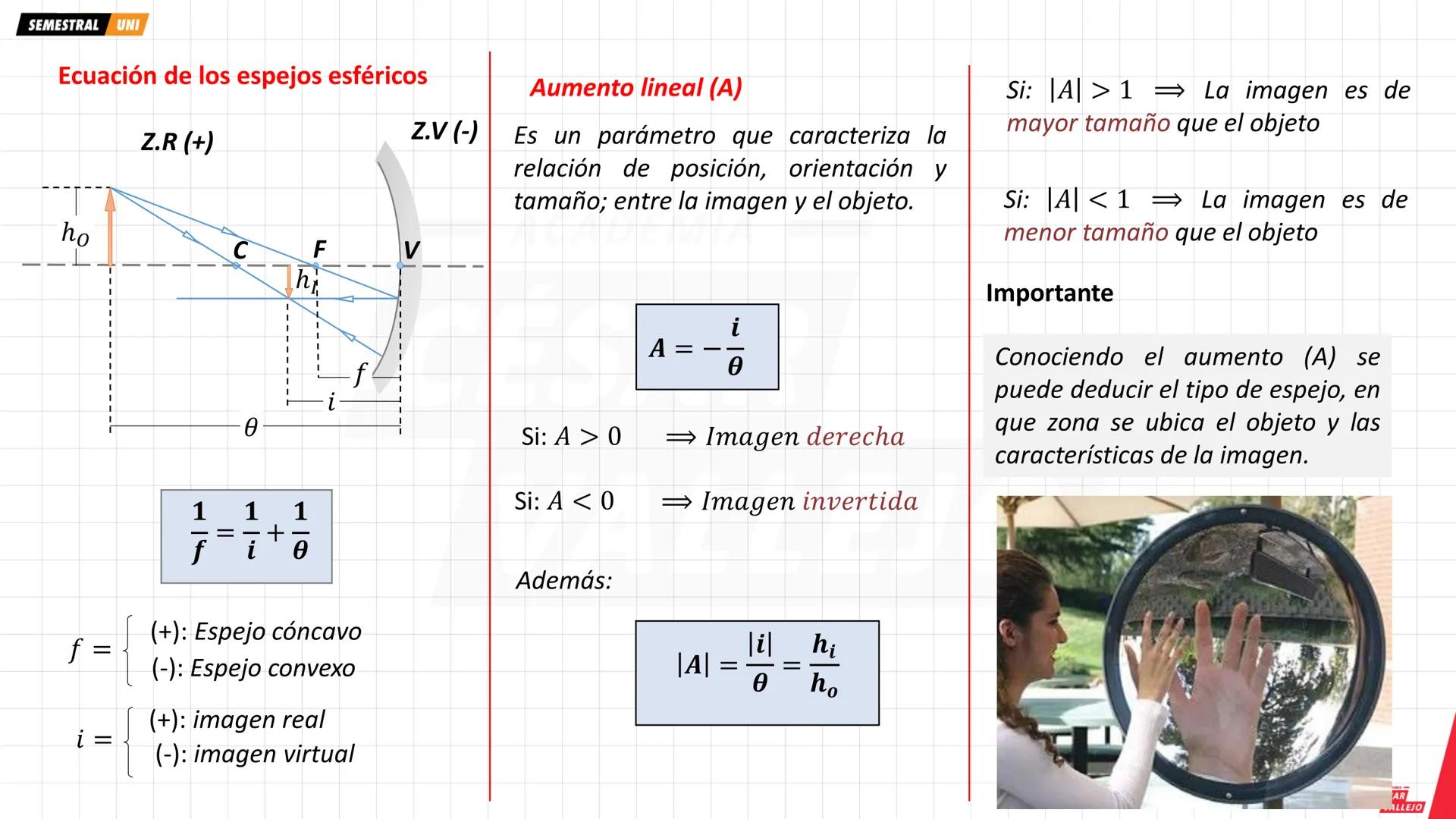 SEMESTRAL UNI
•
Objetivos
Conocer la naturaleza de la luz y los
principales fenómenos que experimenta
al propagarse.
Conocer y aplicar las l