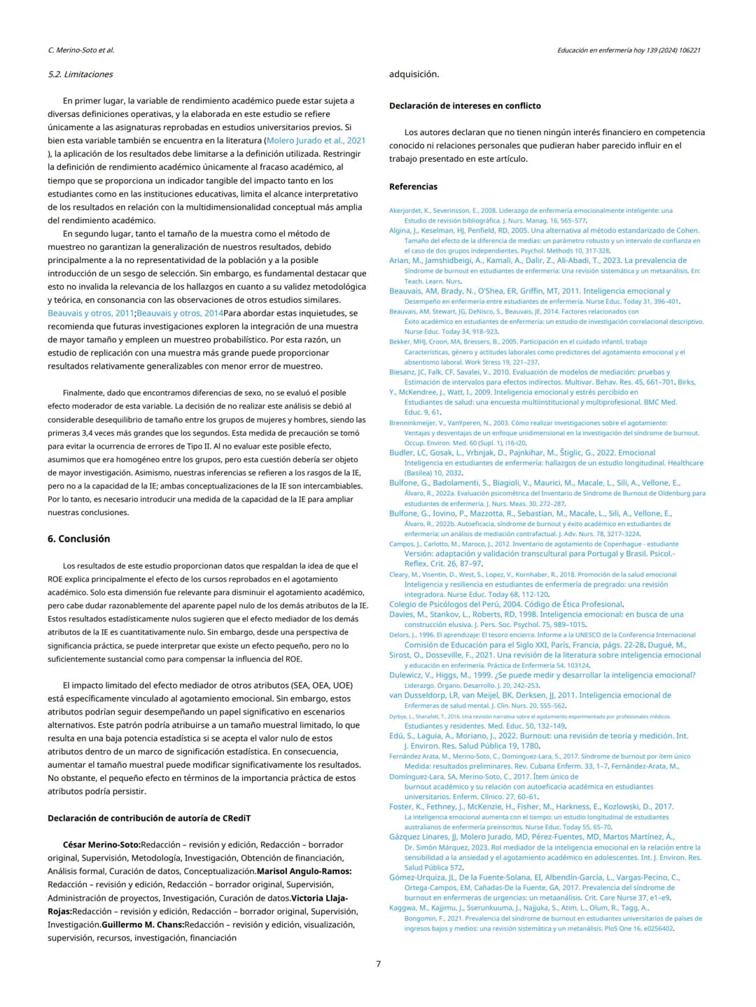 Traducido del inglés al español-www.onlinedoctranslator.com
ELSEVIER
Educación en enfermeria hoy 139 (2024) 106221
Listas de contenidos disp