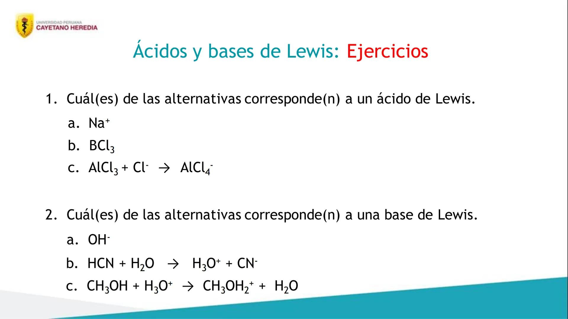 Unidad 4: Cinética, equilibrio químico e iónico
Ácidos y bases
UNIVERSIDAD PERUANA
CAYETANO HEREDIA 4
Resultados de aprendizaje
• Distingu