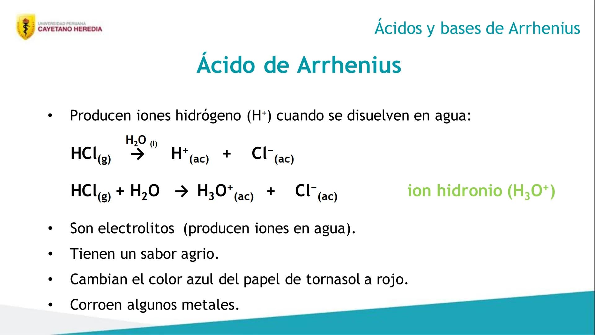 Unidad 4: Cinética, equilibrio químico e iónico
Ácidos y bases
UNIVERSIDAD PERUANA
CAYETANO HEREDIA 4
Resultados de aprendizaje
• Distingu