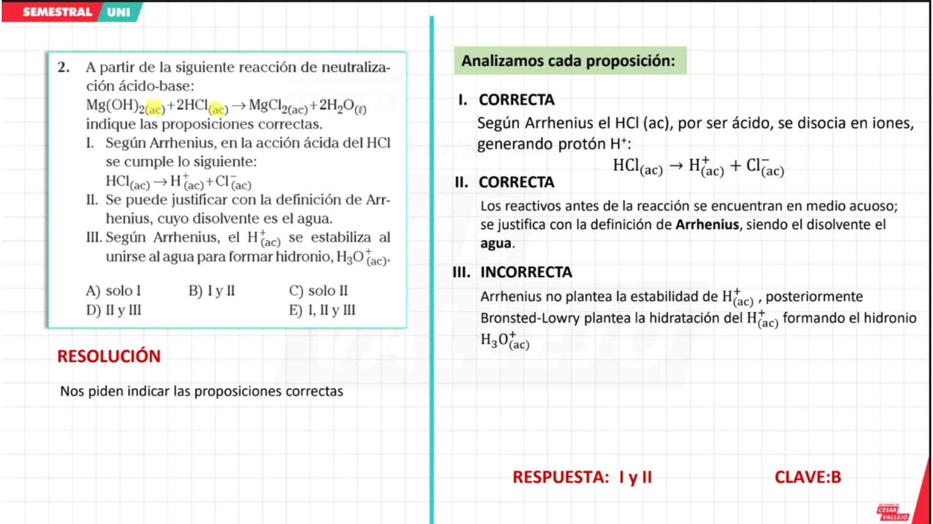 CICLO
SEMESTRAL
UNI
ACADEMIA
CÉSAR
VALLEJO
QUÍMICA
Tema: Ácidos y Bases
Docente: Carbajal Camacho Gonzalo
academiacesarvallejo.edu.pe II. IN