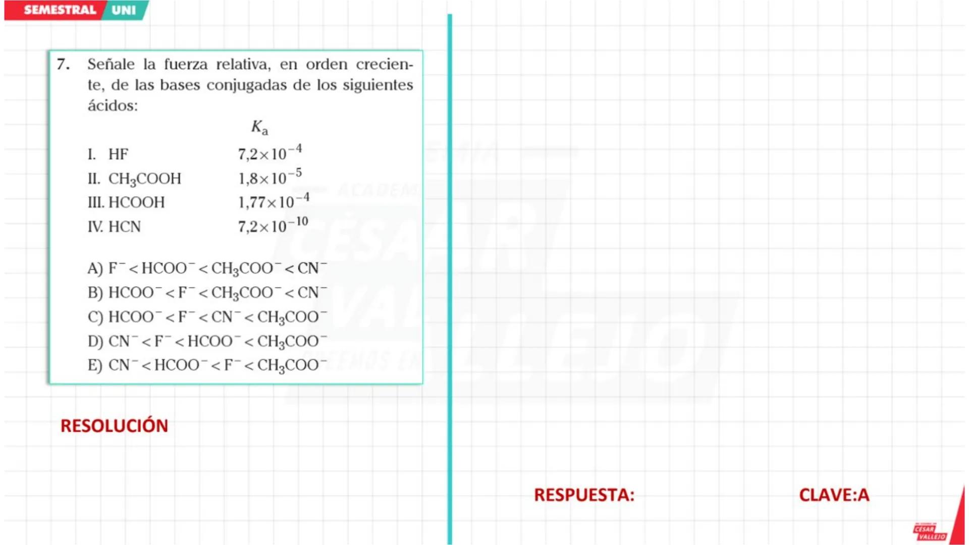 CICLO
SEMESTRAL
UNI
ACADEMIA
CÉSAR
VALLEJO
QUÍMICA
Tema: Ácidos y Bases
Docente: Carbajal Camacho Gonzalo
academiacesarvallejo.edu.pe II. IN
