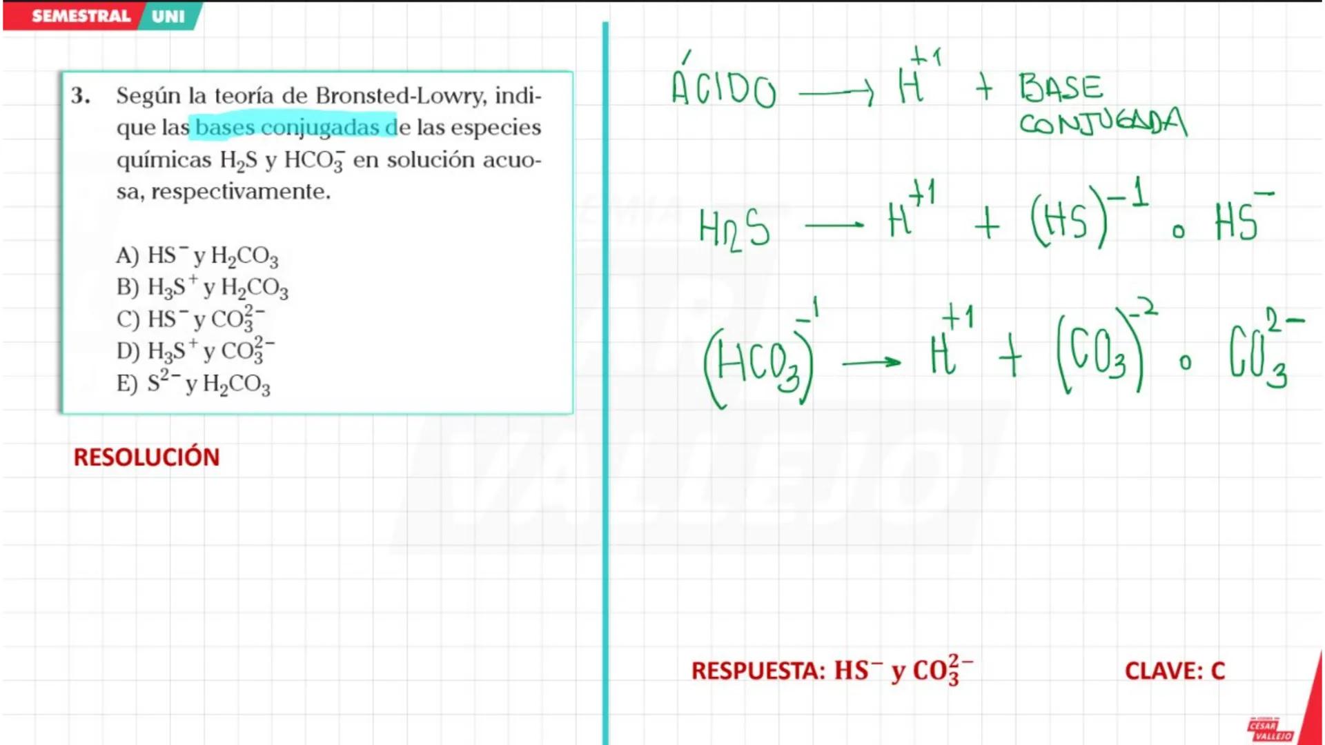 CICLO
SEMESTRAL
UNI
ACADEMIA
CÉSAR
VALLEJO
QUÍMICA
Tema: Ácidos y Bases
Docente: Carbajal Camacho Gonzalo
academiacesarvallejo.edu.pe II. IN