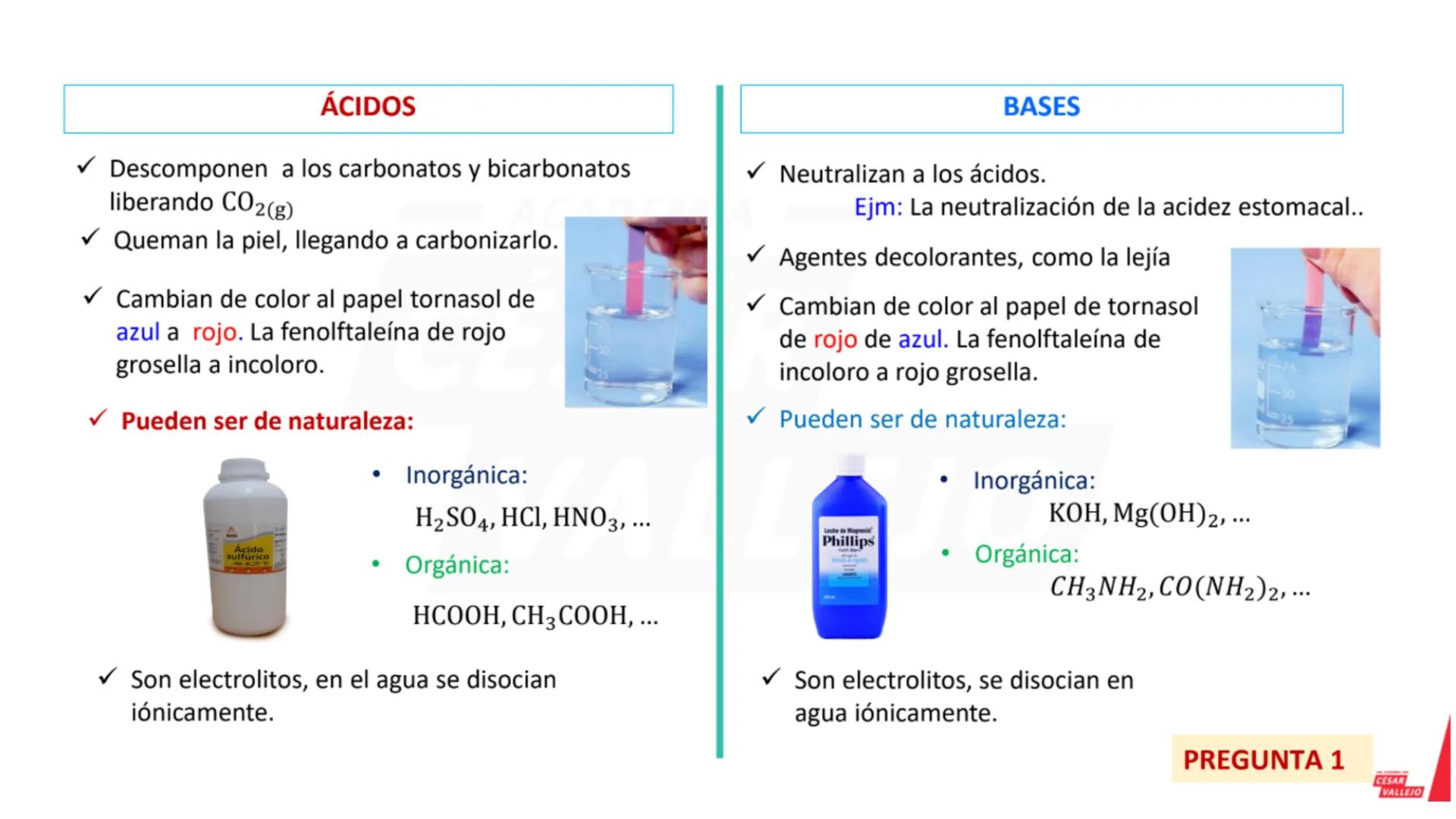 CICLO
SEMESTRAL
UNI
ACADEMIA
CÉSAR
VALLEJO
QUÍMICA
Tema: Ácidos y Bases
Docente: Carbajal Camacho Gonzalo
academiacesarvallejo.edu.pe II. IN