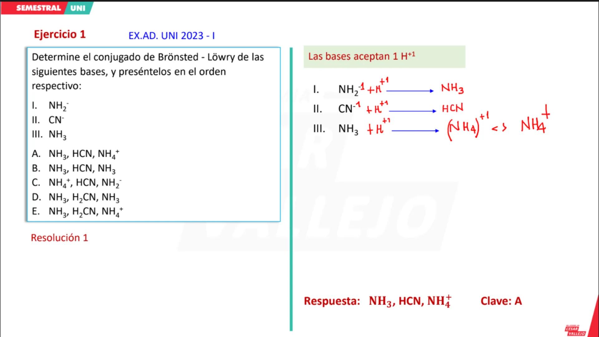 CICLO
SEMESTRAL
UNI
ACADEMIA
CÉSAR
VALLEJO
QUÍMICA
Tema: Ácidos y Bases
Docente: Carbajal Camacho Gonzalo
academiacesarvallejo.edu.pe II. IN