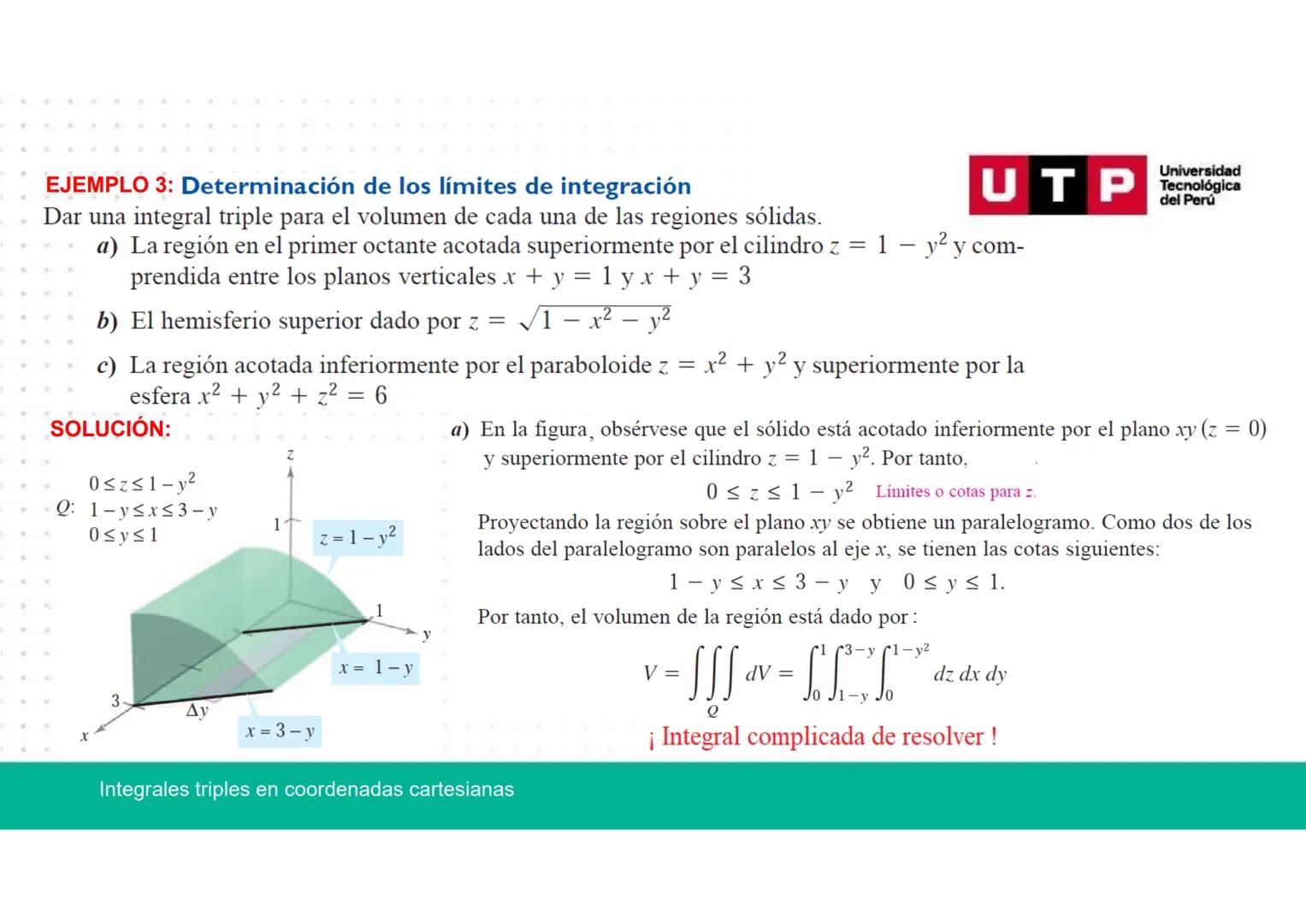 CÁLCULO AVANZADO
PARA INGENIERÍA
Unidad: 2
Integrales triples en coordenadas cartesianas
Teorema de Fubini: Integrales iteradas.
Semana 11 -