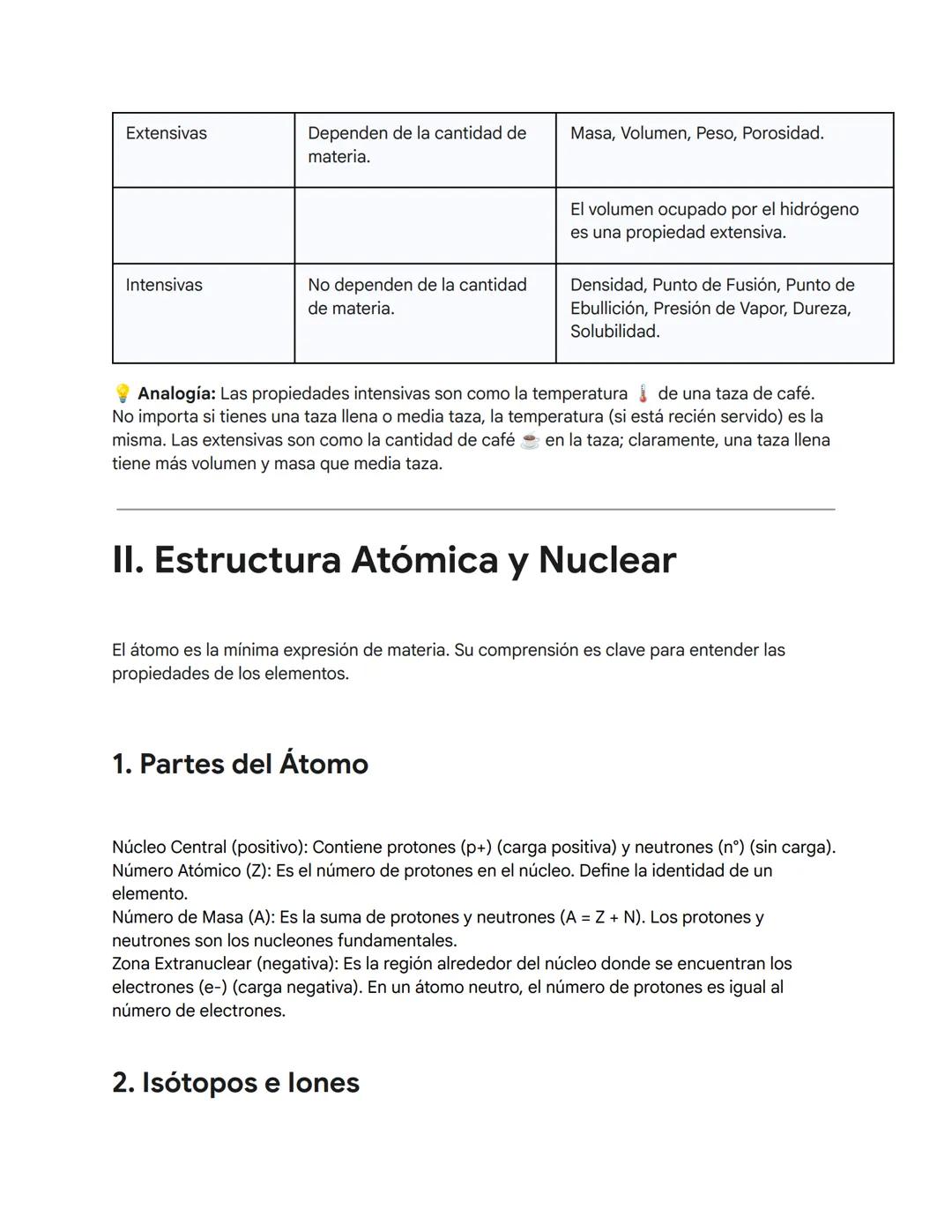 I. La Materia: Clasificación y Propiedades
La química es la ciencia que estudia a la materia, que es todo aquello que tiene masa y ocupa
un