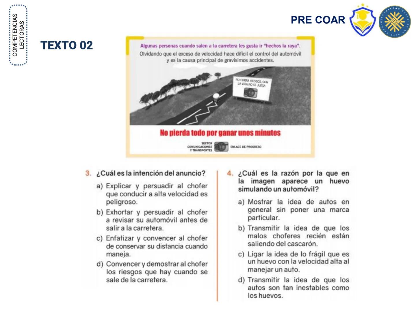 ## PRE COAR
## PRUEBA SEMANAL # Competencias Lectoras
2 COMPETENCIAS
LECTORAS
TEXTO 01
Alfabetización mejorada
PRE COAR
En los últimos 20 a