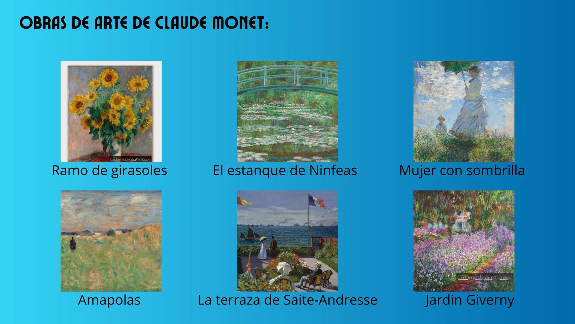 # HISTORIA DEL ARTE
# EL IMPRESIONISMO
Institución Educativa San Salvador
Trabajo de Zarai Ventocilla # CONTENIDOS
01 - Origen del impre