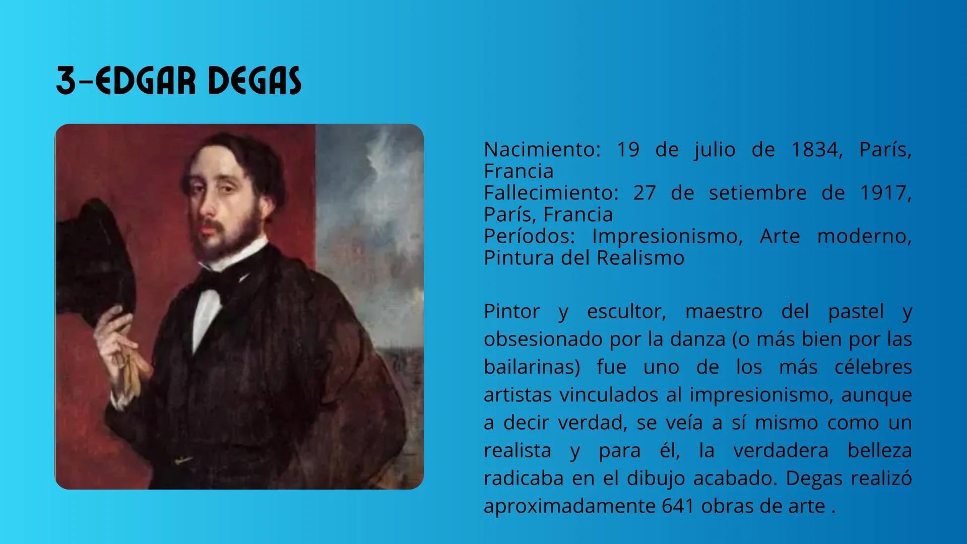 # HISTORIA DEL ARTE
# EL IMPRESIONISMO
Institución Educativa San Salvador
Trabajo de Zarai Ventocilla # CONTENIDOS
01 - Origen del impre