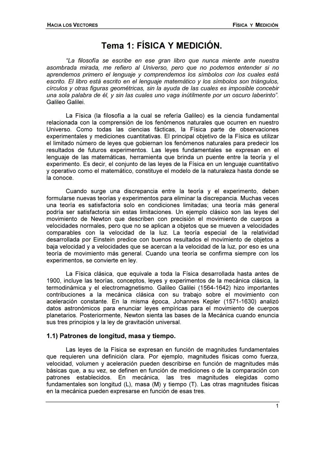 HACIA LOS
VECTORES
UN CURSO PREPARATORIO PARA
FÍSICA UNIVERSITARIA
FACULTAD DE INGENIERÍA
UNIVERSIDAD NACIONAL DE ENTRE RÍOS
JOSÉ DI PAOLO H